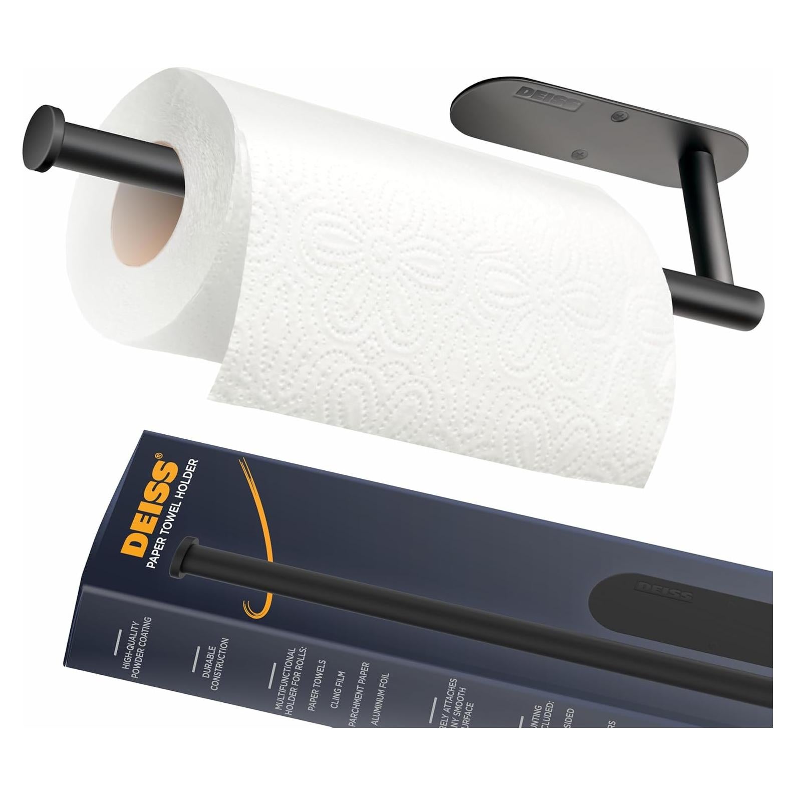 Soporte para Toallas de Papel Deiss Pro - Acero Inoxidable Negro