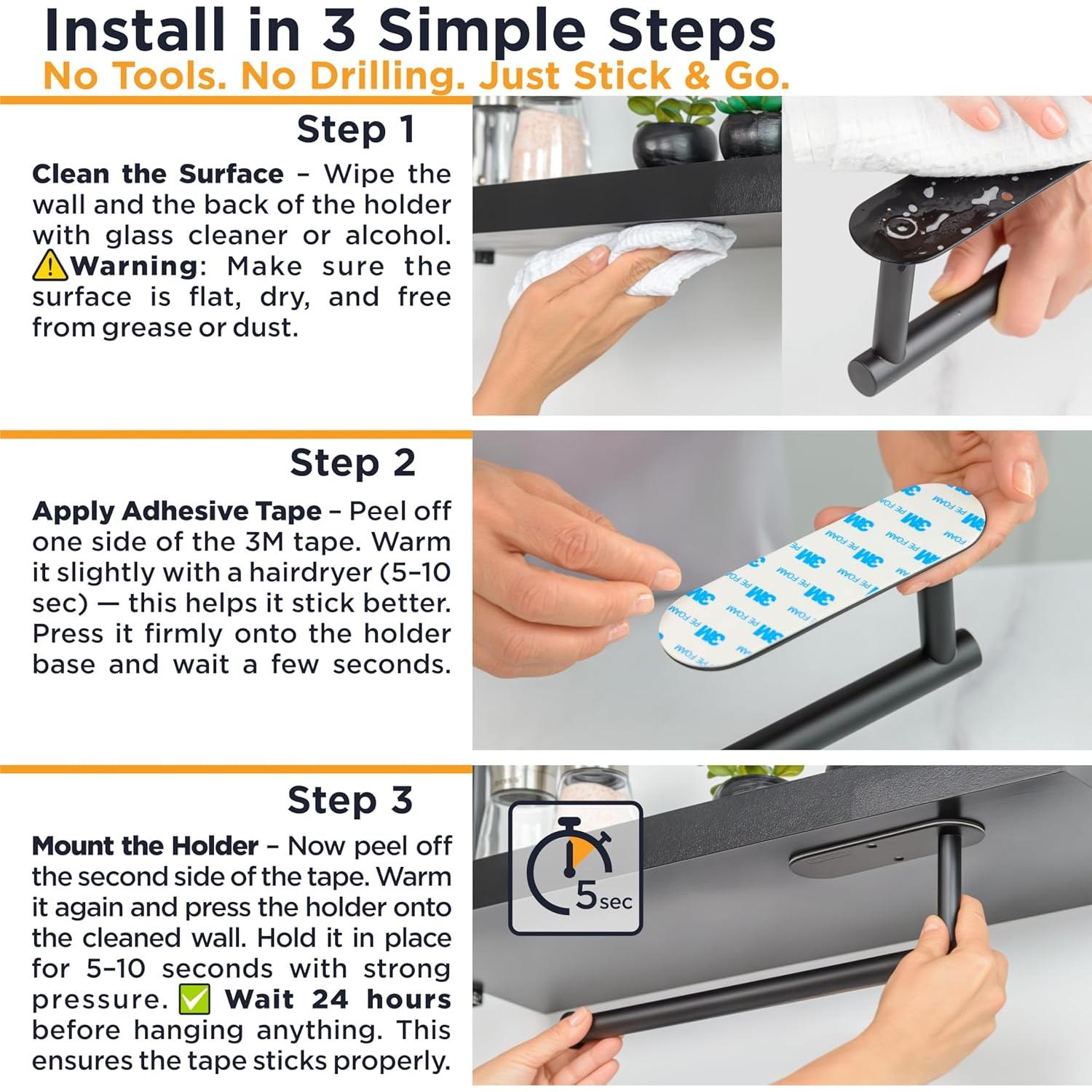 Soporte para Toallas de Papel Deiss Pro - Acero Inoxidable Negro