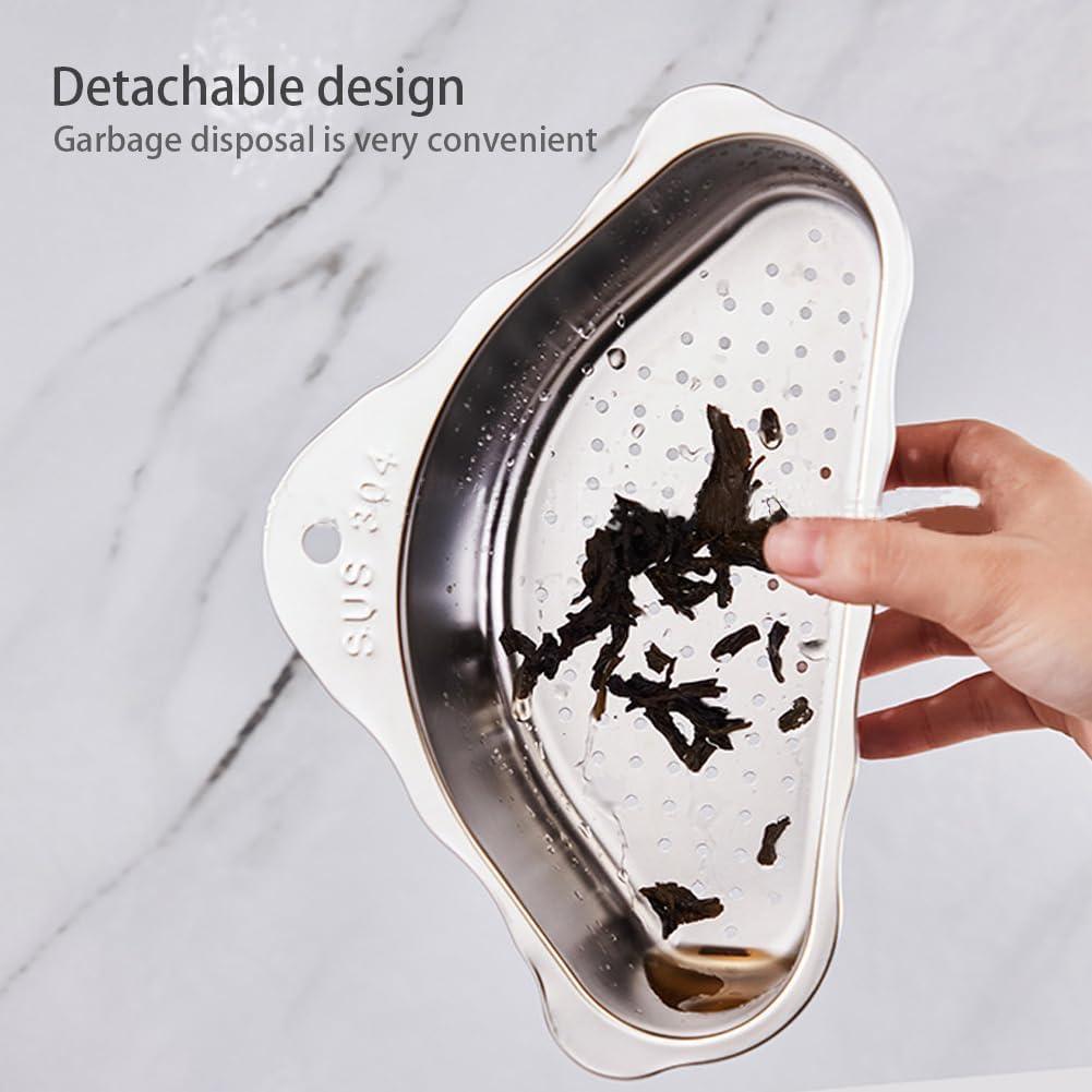 Canasta de Drenaje Triangular Acero Inoxidable iayokocc 24x15 cm