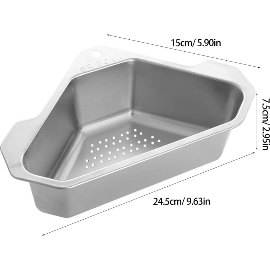 Canasta de Drenaje Triangular Hemobllo de Acero Inoxidable 24.5cm
