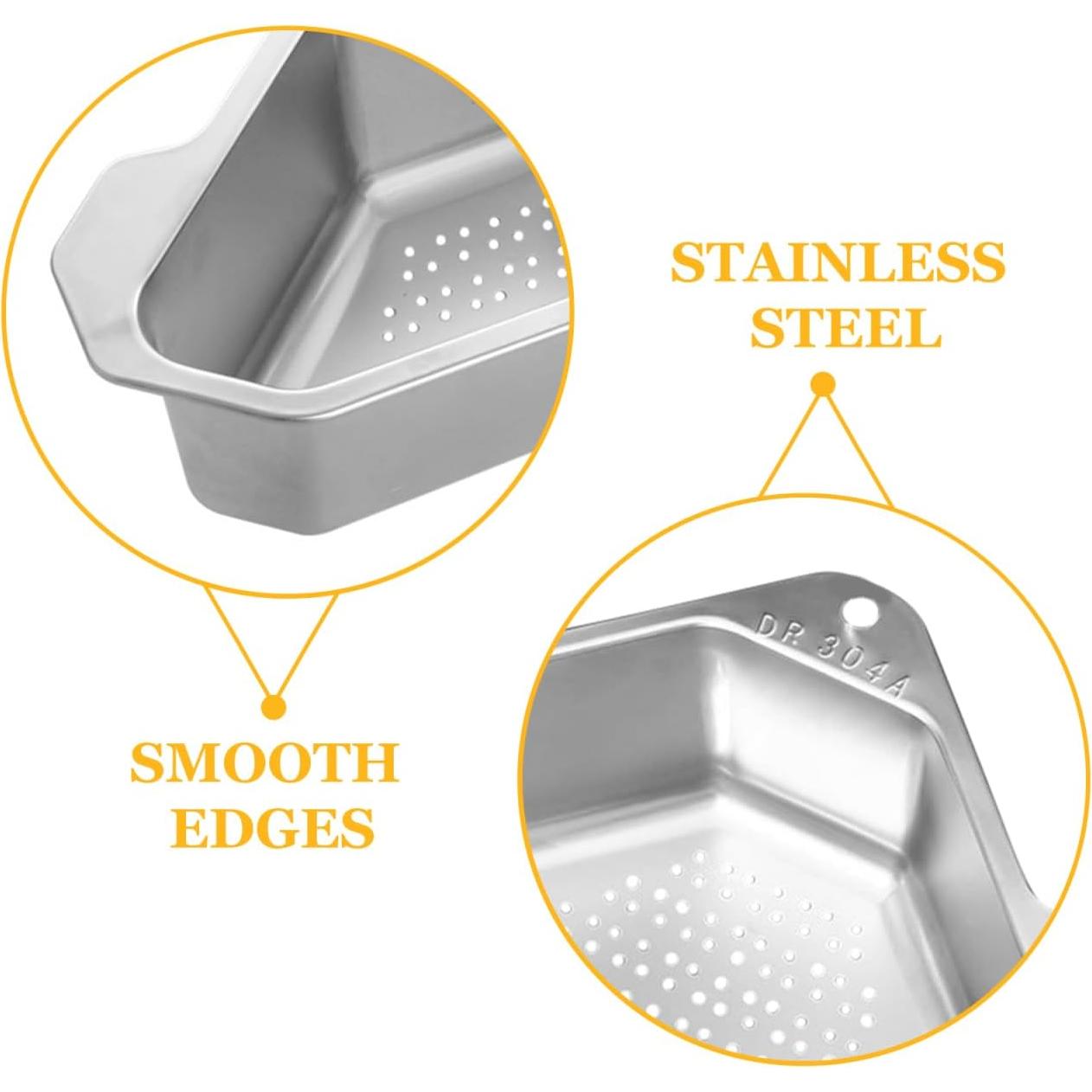 Canasta de Drenaje Triangular Hemobllo de Acero Inoxidable 24.5cm