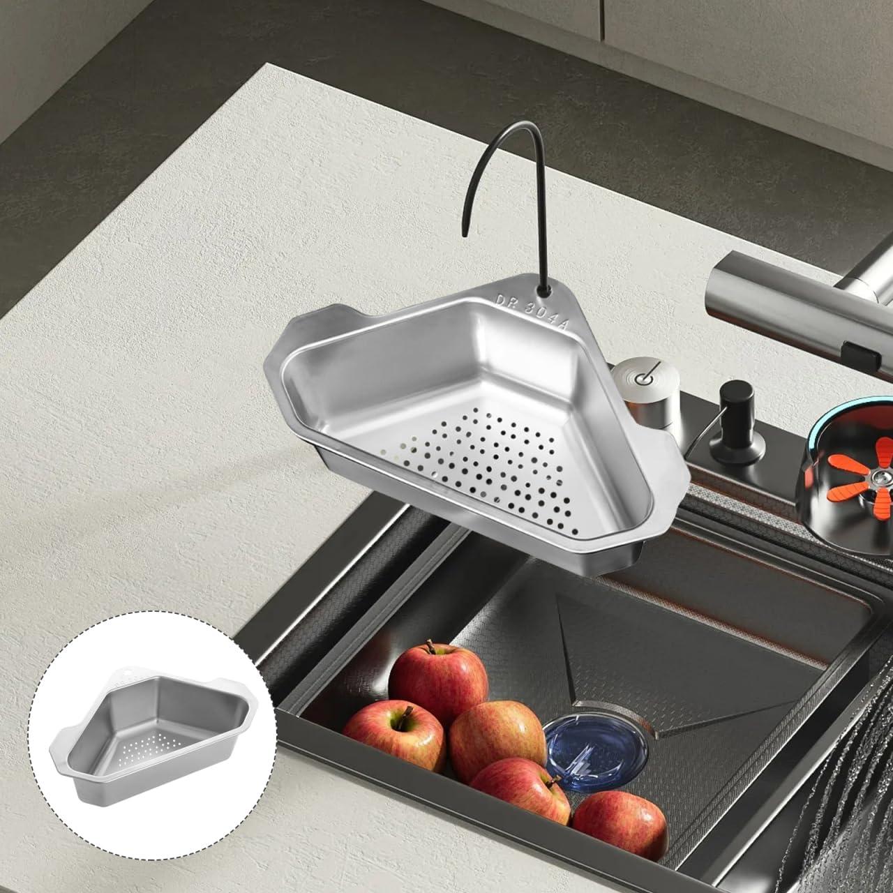 Canasta de Drenaje Triangular Hemobllo de Acero Inoxidable 24.5cm