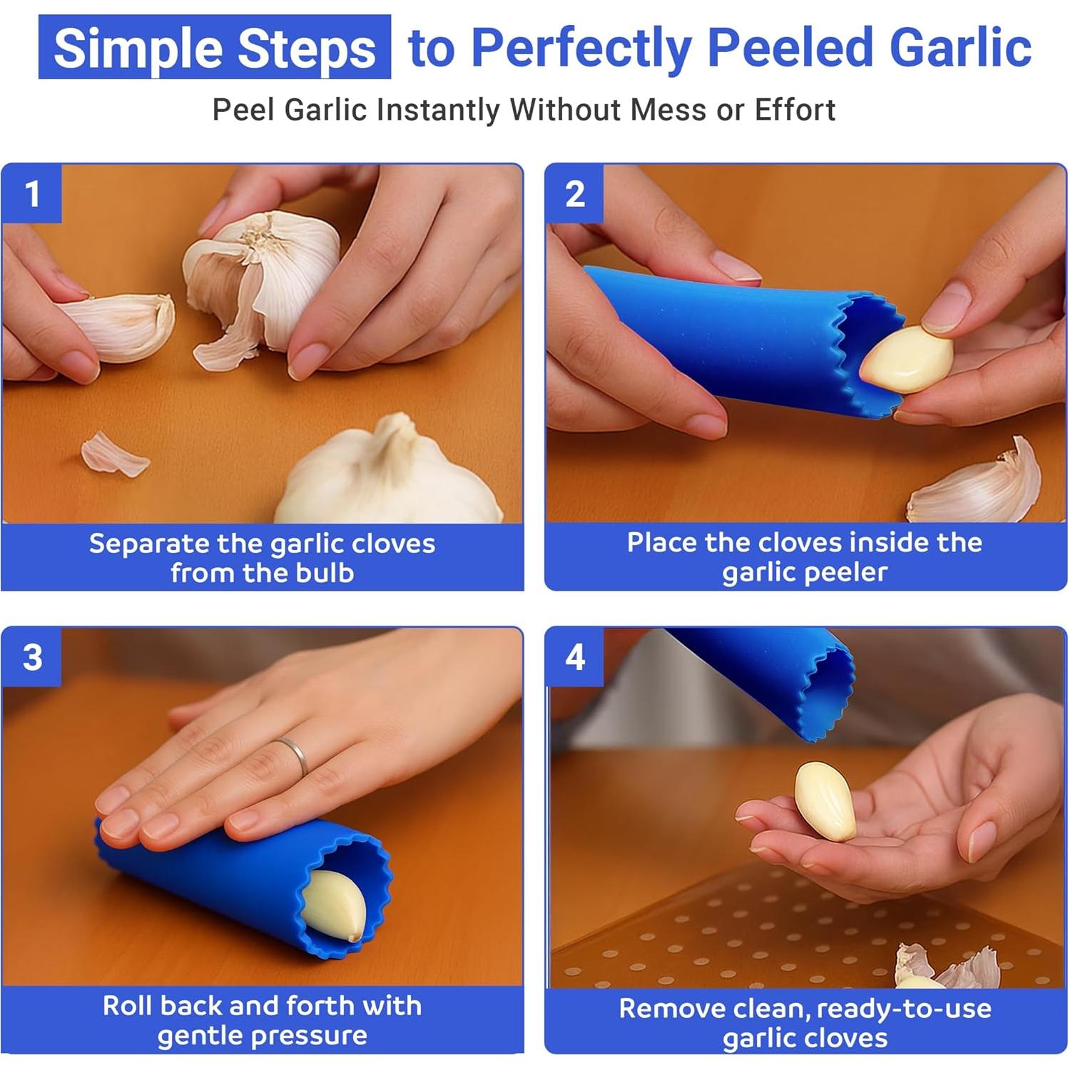Tubo Pelador de Ajo de Silicona - Libre de BPA, Apto Lavavajillas