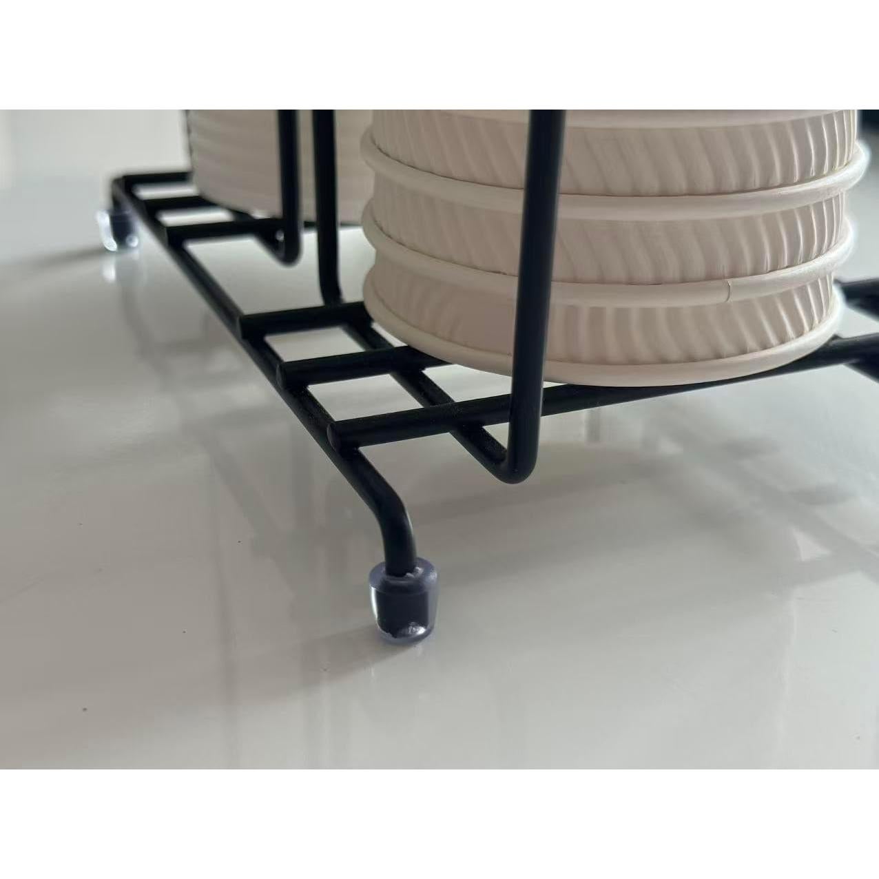 Dispensador de Tazas de Café Organizador de Metal 2 Compartimentos