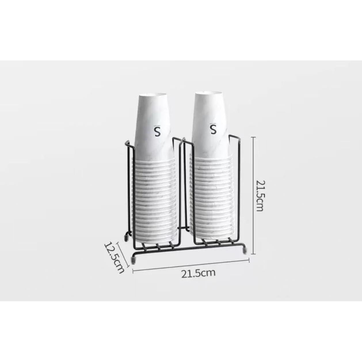 Dispensador de Tazas de Café Organizador de Metal 2 Compartimentos