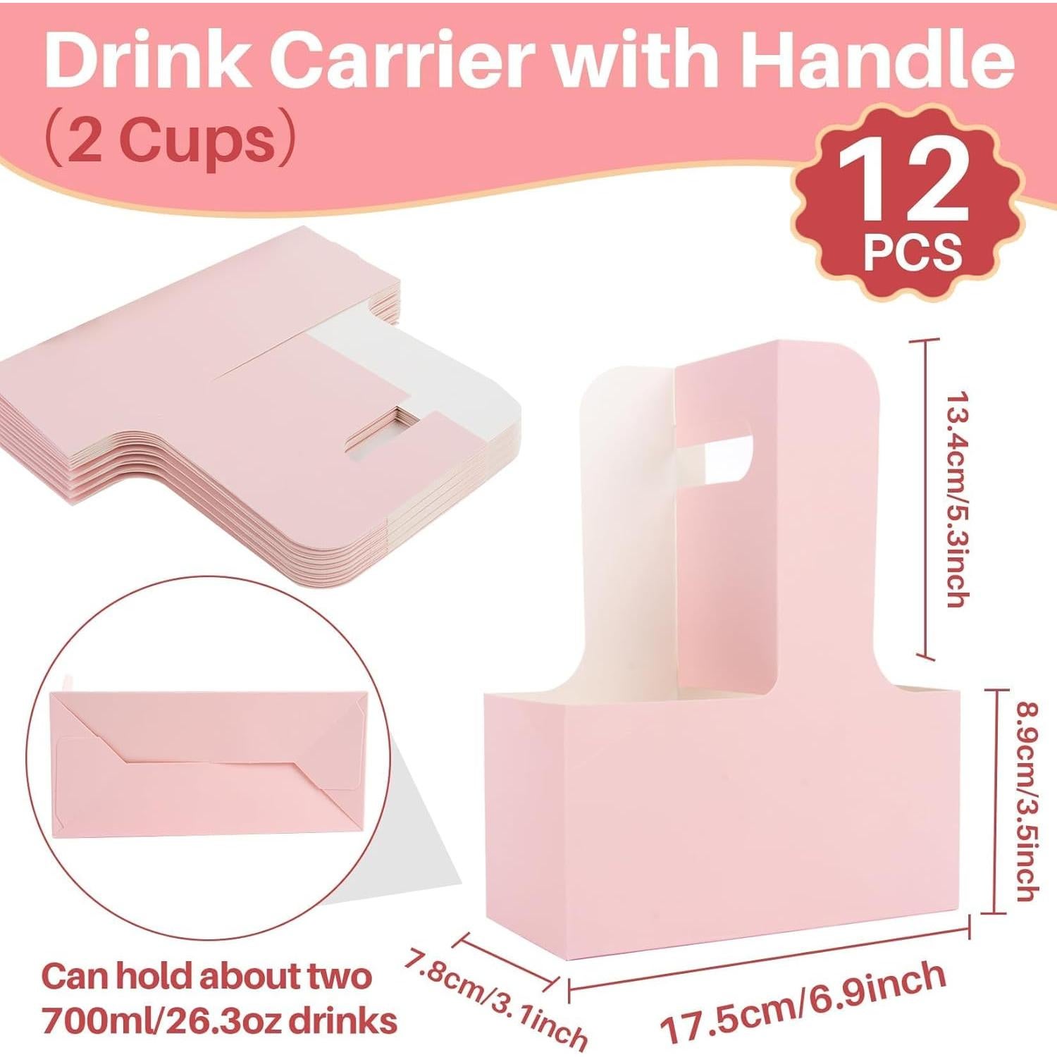Soporte para Bebidas MAQIHAN de 2 Tazas con Asa - 12 Piezas