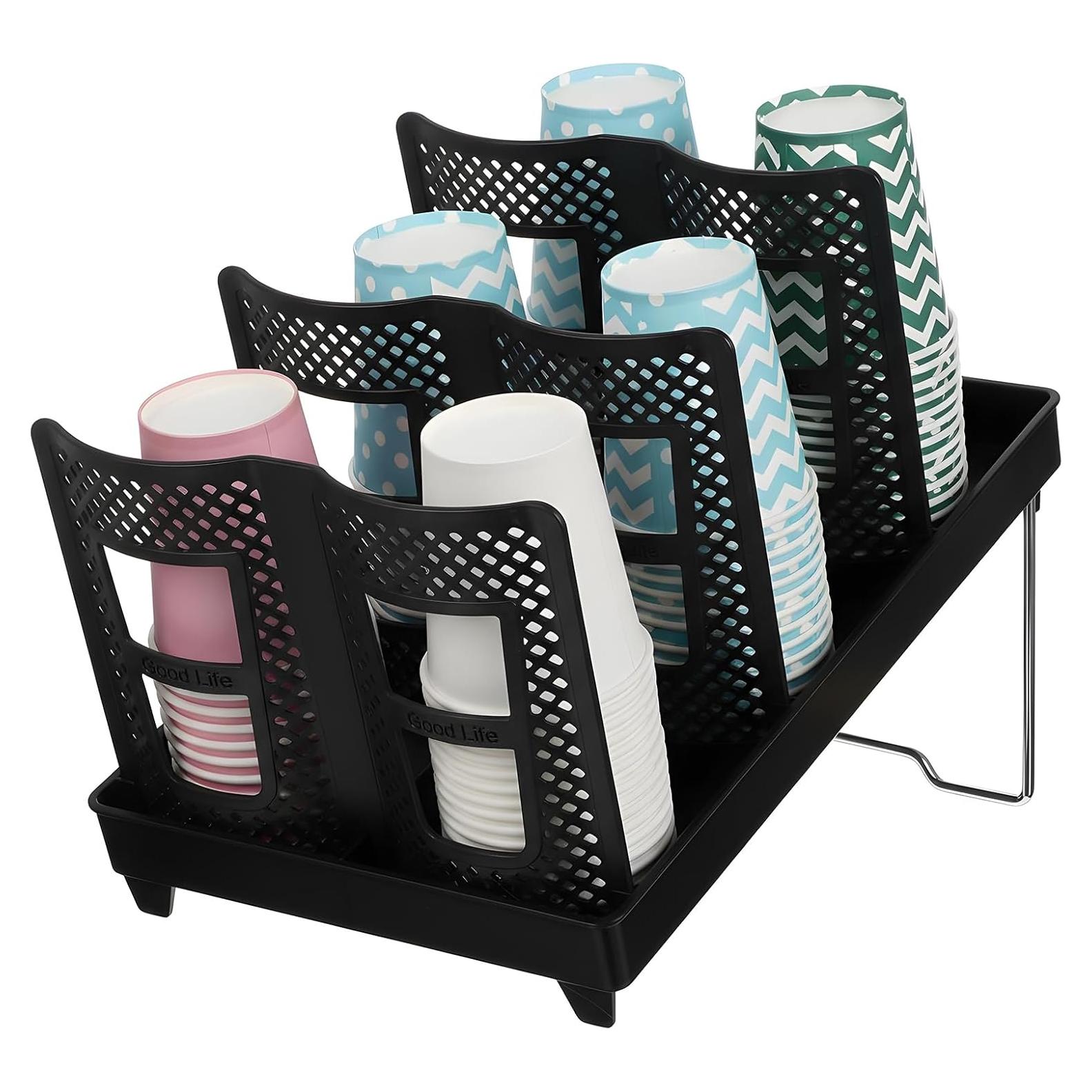 Dispensador de Tazas de Café Meyeyaia Negro 6 Compartimentos