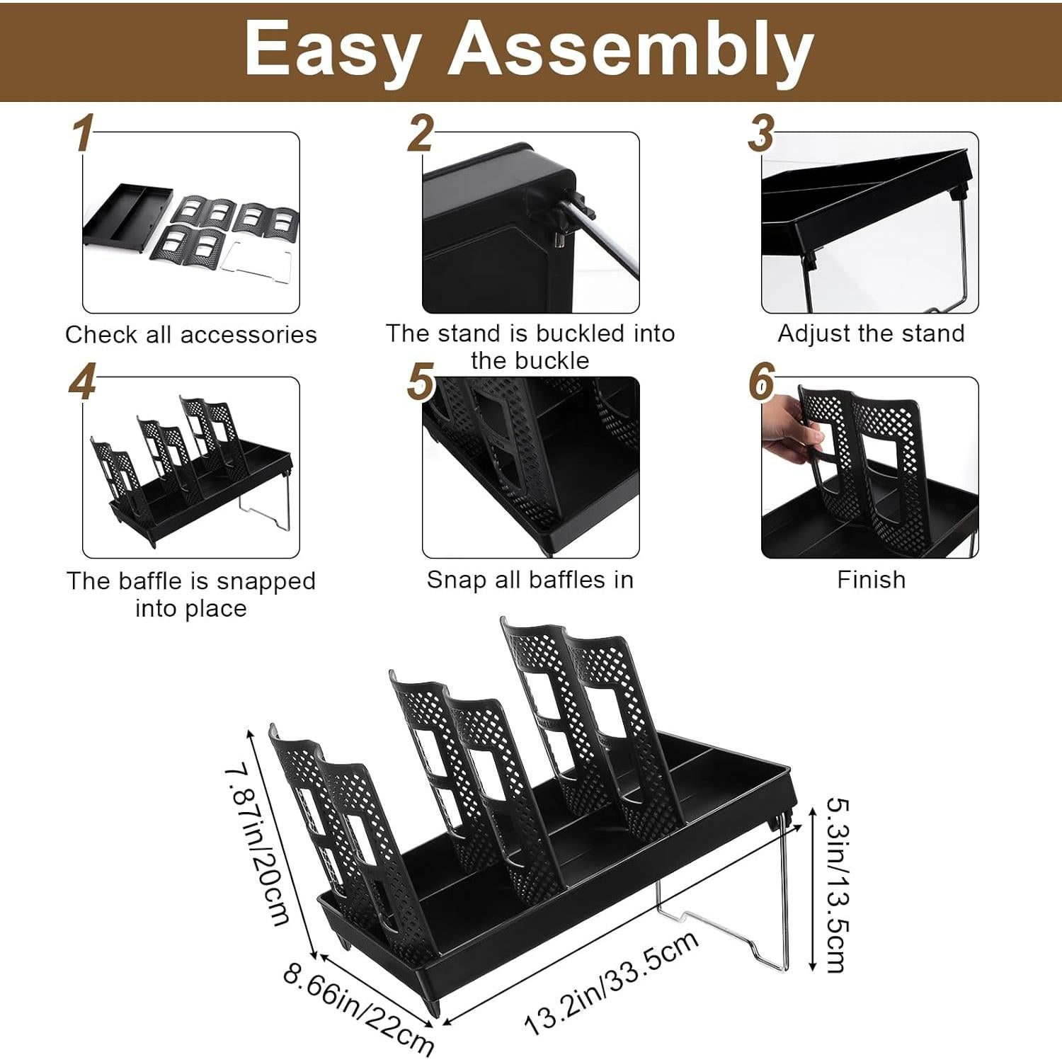 Dispensador de Tazas de Café Meyeyaia Negro 6 Compartimentos