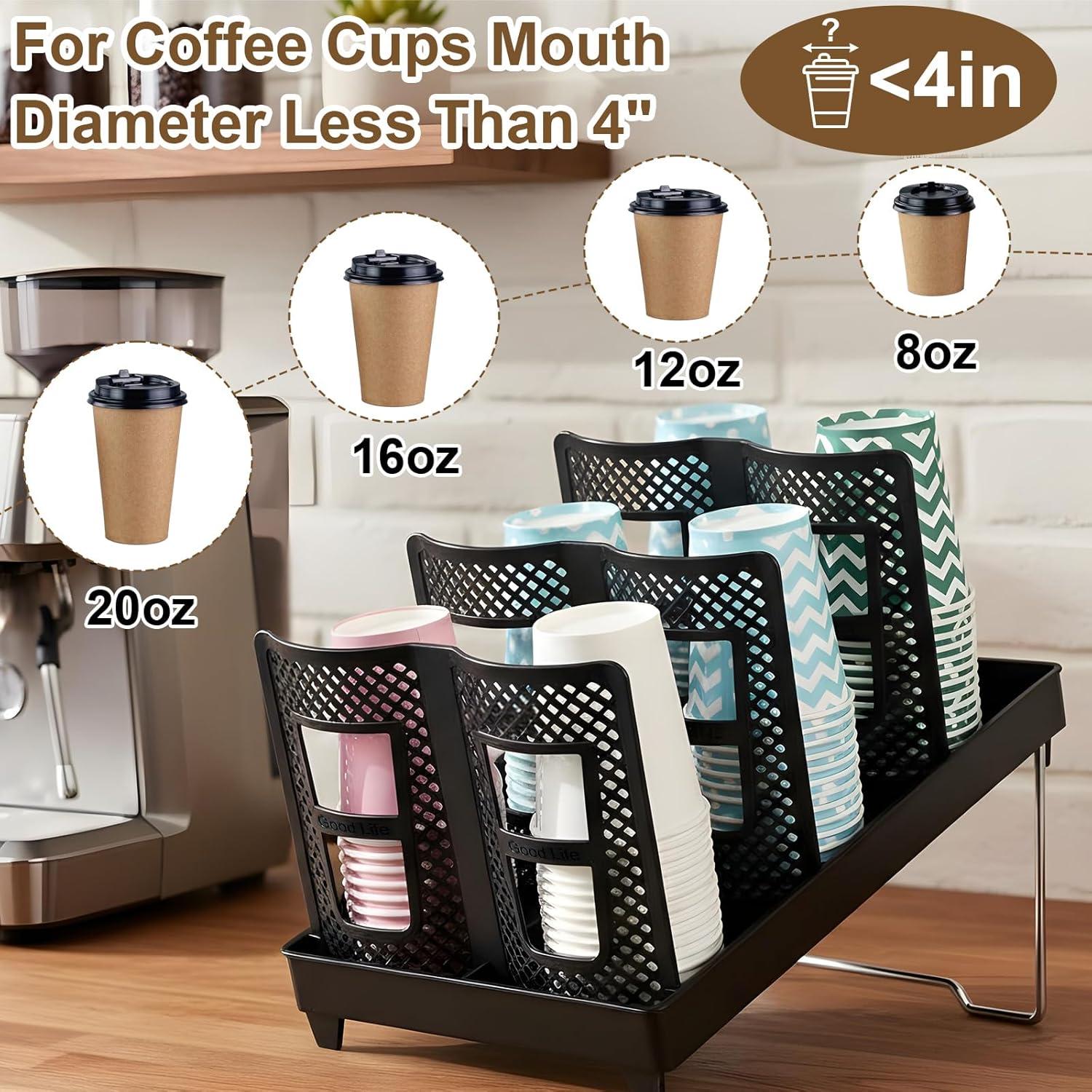 Dispensador de Tazas de Café Meyeyaia Negro 6 Compartimentos