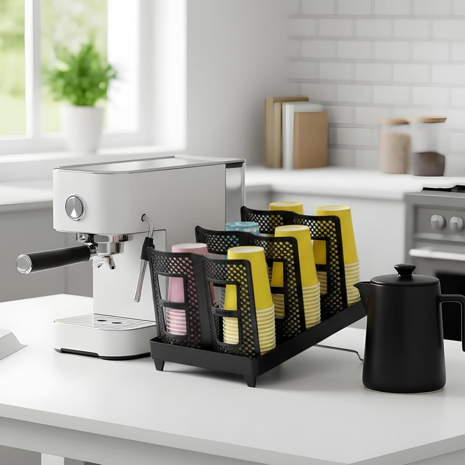 Dispensador de Tazas de Café Meyeyaia Negro 6 Compartimentos