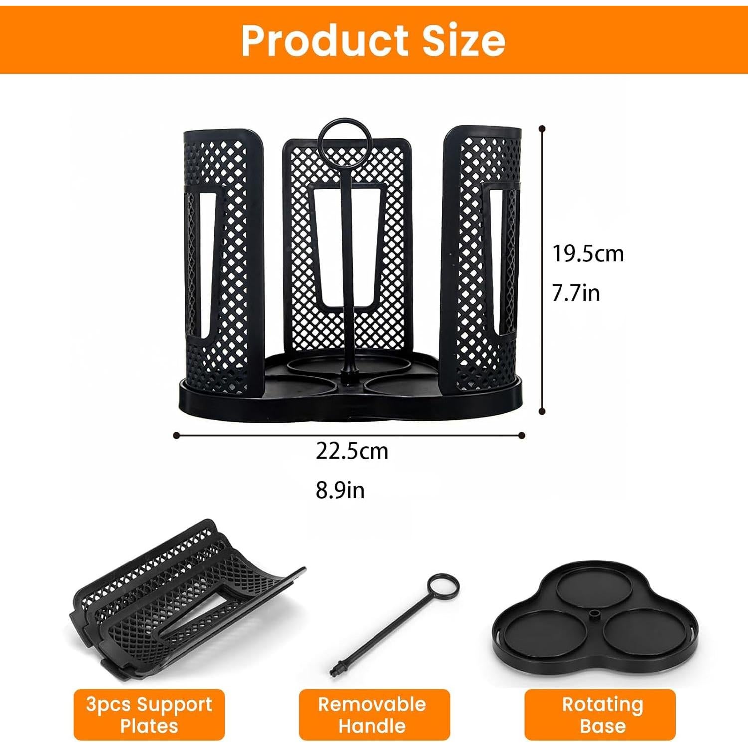 Dispensador de Tazas Basysnck con 4 Compartimentos y Rotación 360°