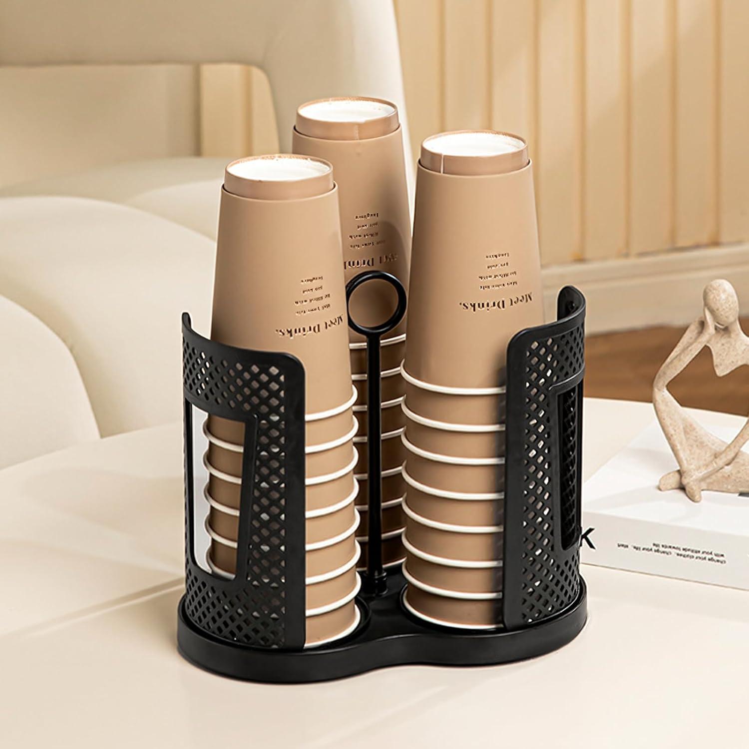 Dispensador de Tazas Basysnck con 4 Compartimentos y Rotación 360°