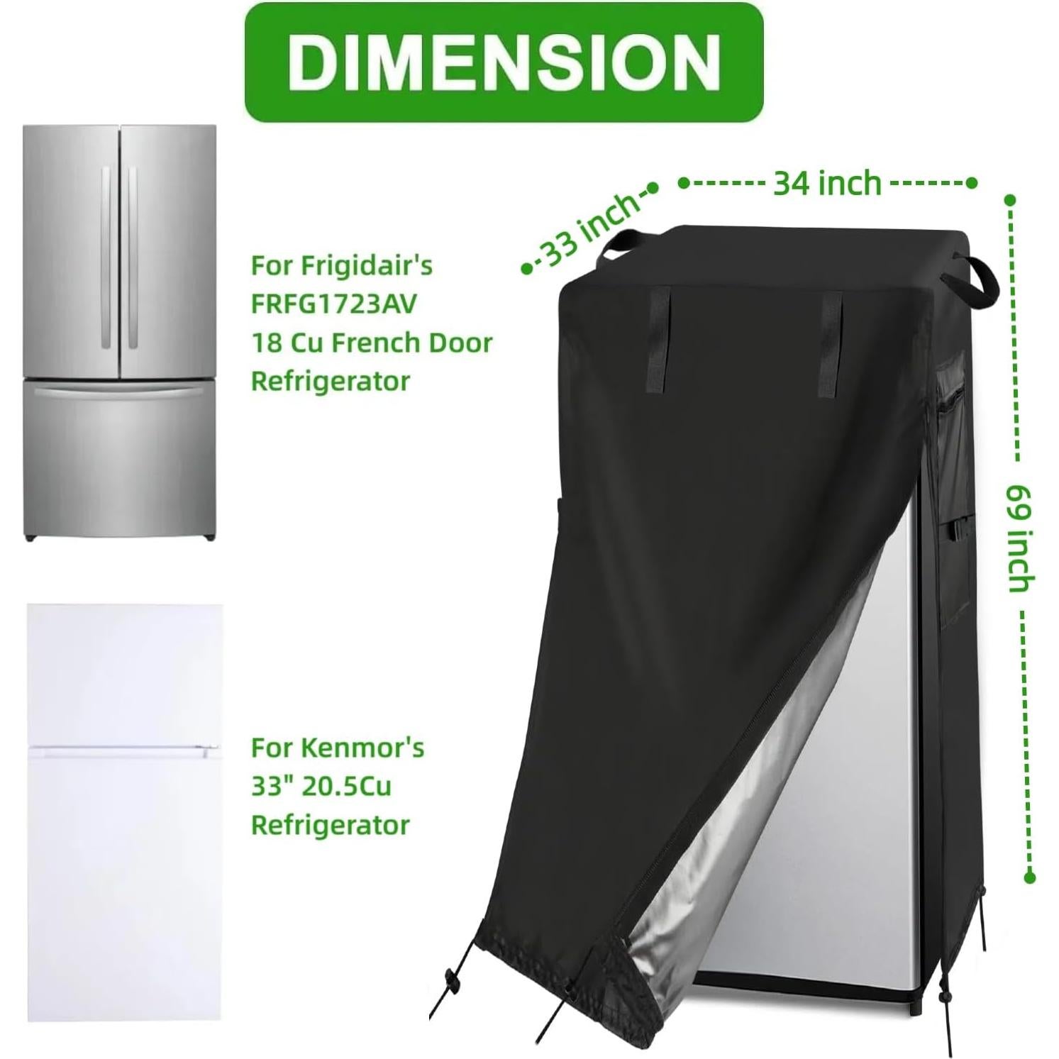 Cubierta de Refrigerador Guisong Impermeable 83.82x86.36x175.26 cm