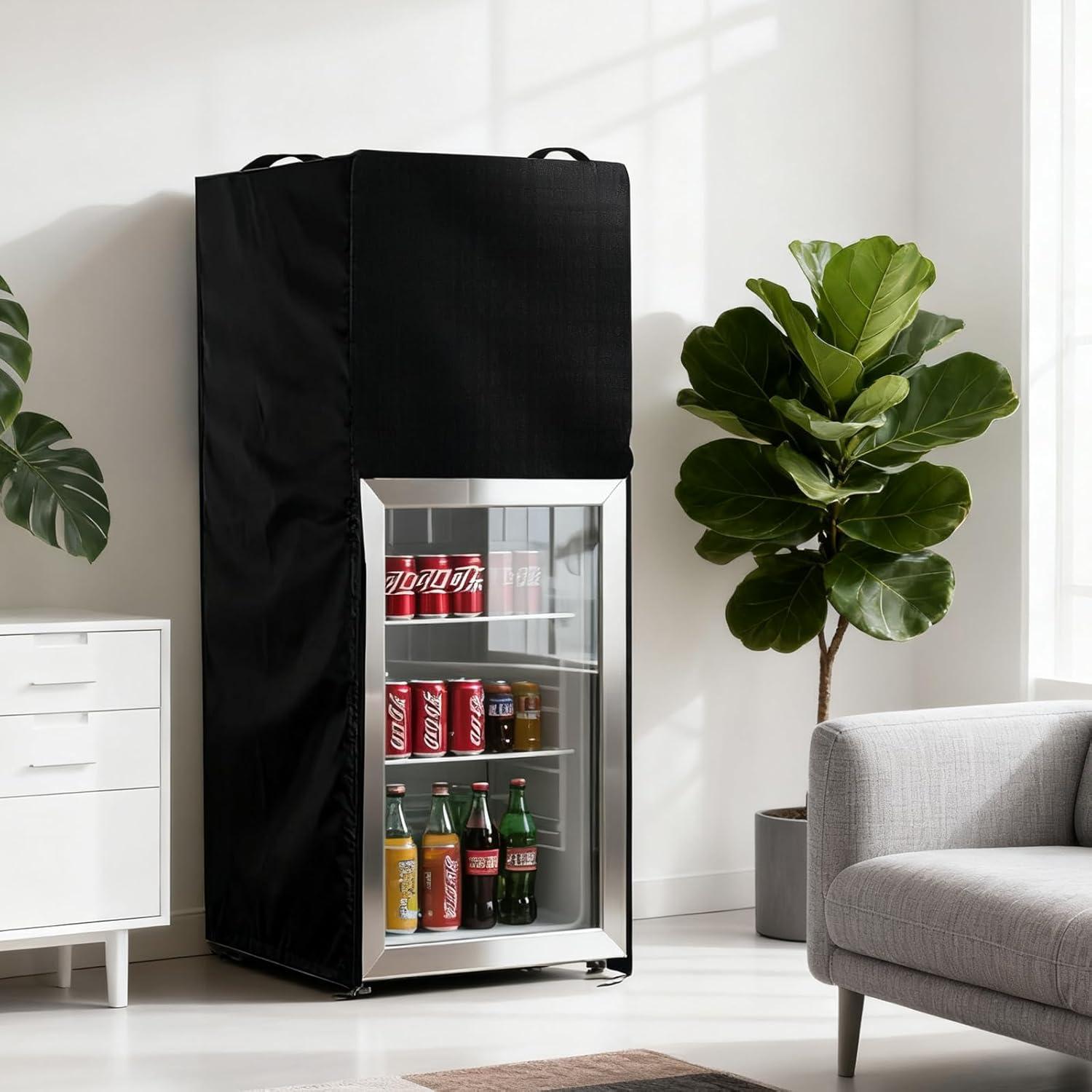 Cubierta Impermeable para Mini Nevera UUFCTY 56x58x86cm Negra