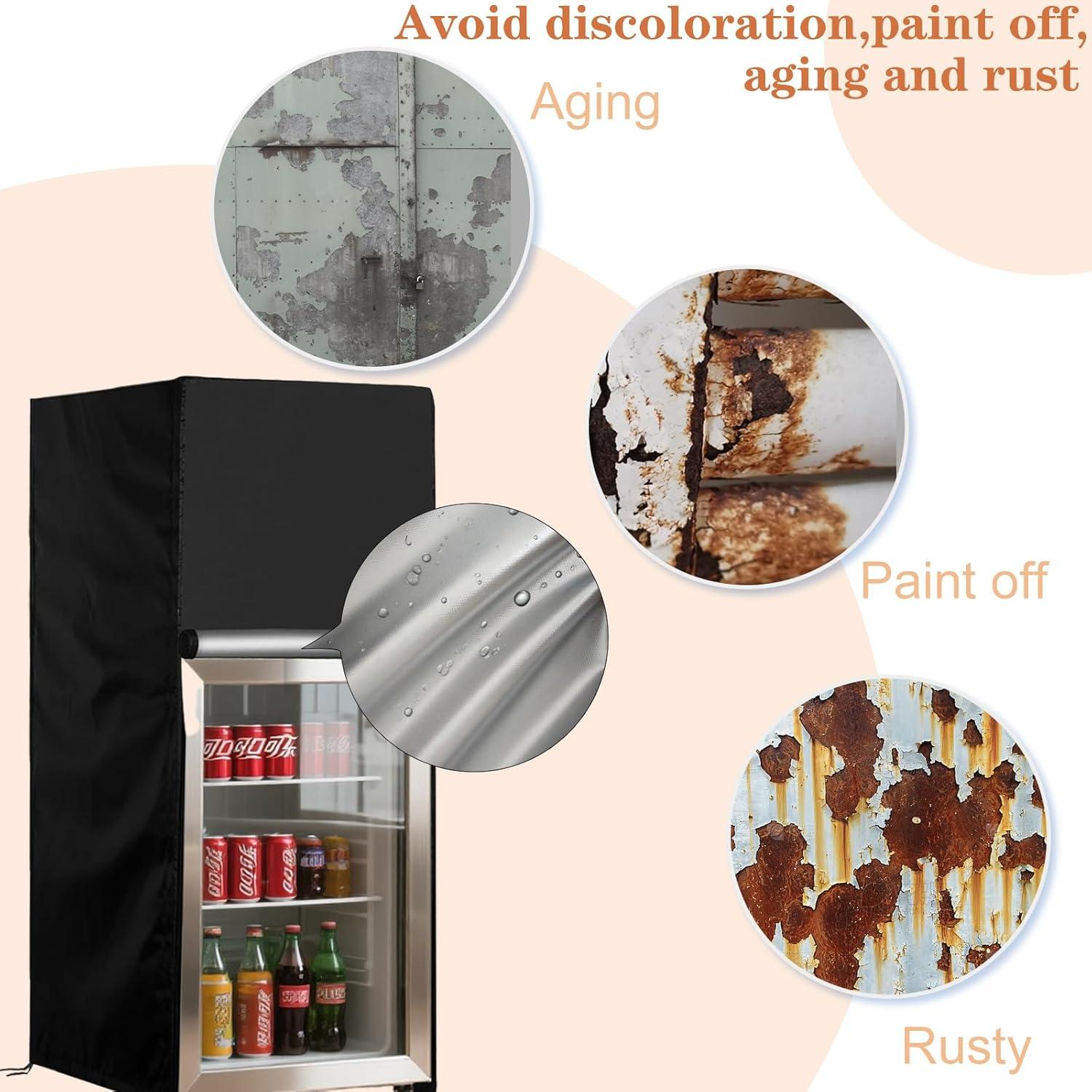 Cubierta Impermeable para Mini Nevera UUFCTY 56x58x86cm Negra