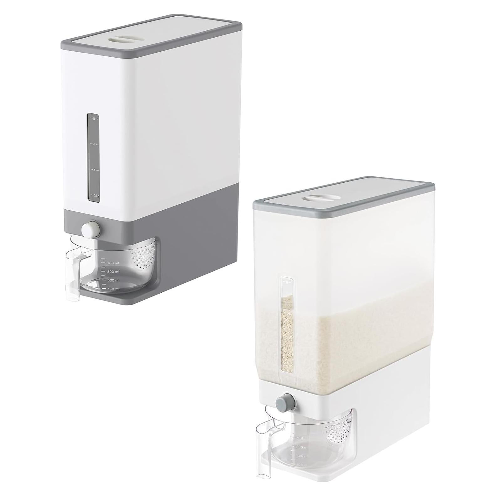 Dispensador de Arroz Lifewit 11.3kg con Taza Medidora - Gris