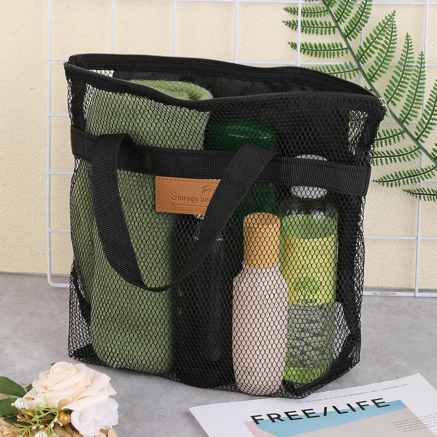 Bolsa de Ducha Portátil KALIONE Negra 31x25cm Malla Transpirable