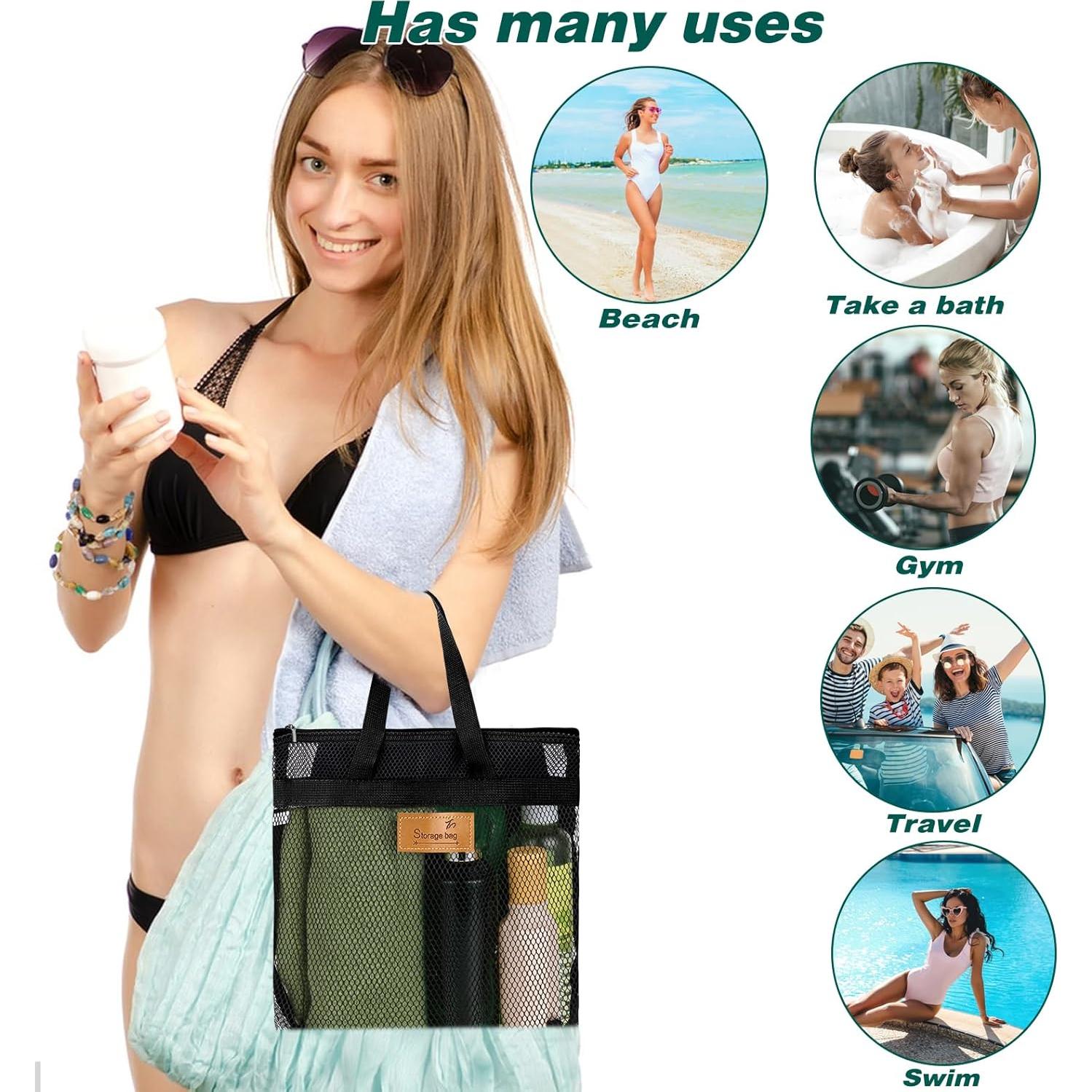 Bolsa de Ducha Portátil KALIONE Negra 31x25cm Malla Transpirable