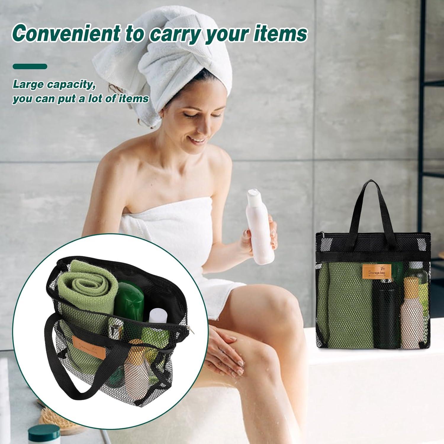 Bolsa de Ducha Portátil KALIONE Negra 31x25cm Malla Transpirable