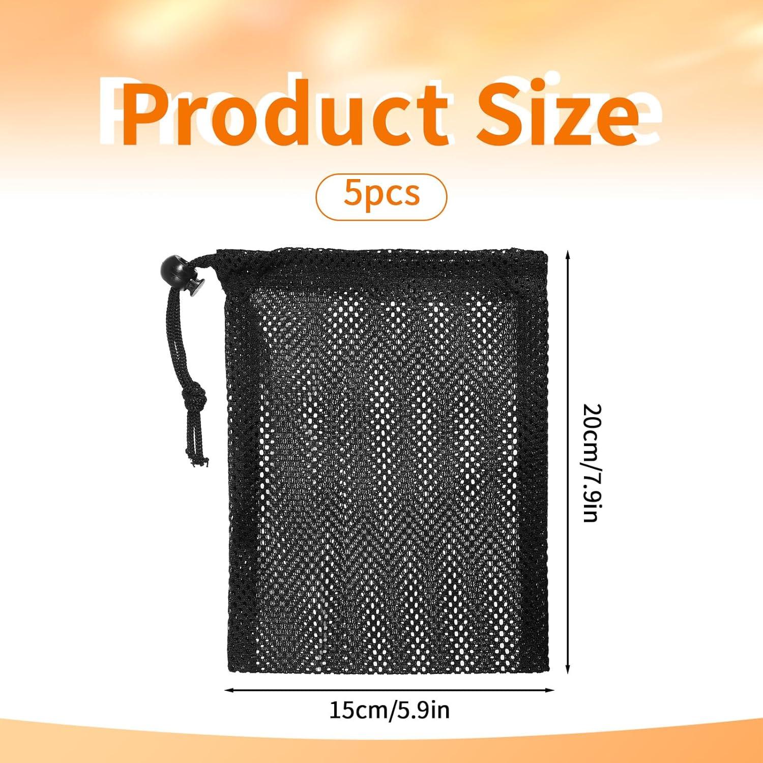 Bolsas de Cuerda de Nailon Negras FdcZeyxior 5 Piezas 20x15cm