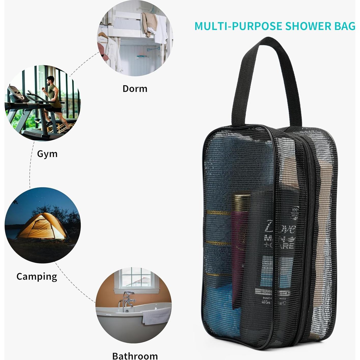 Bolsa de Caddy de Ducha REDSINDA Malla Portátil 27.9x10.2cm