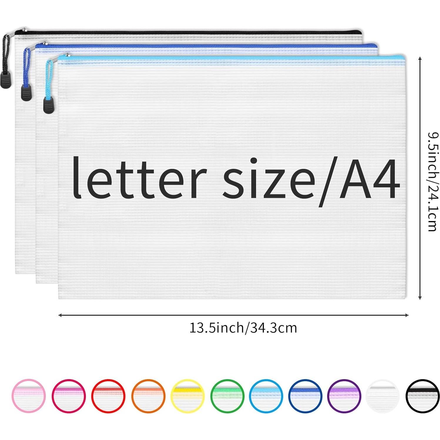 Bolsas de Almacenamiento A4 EOOUT 36pcs Malla Colorida