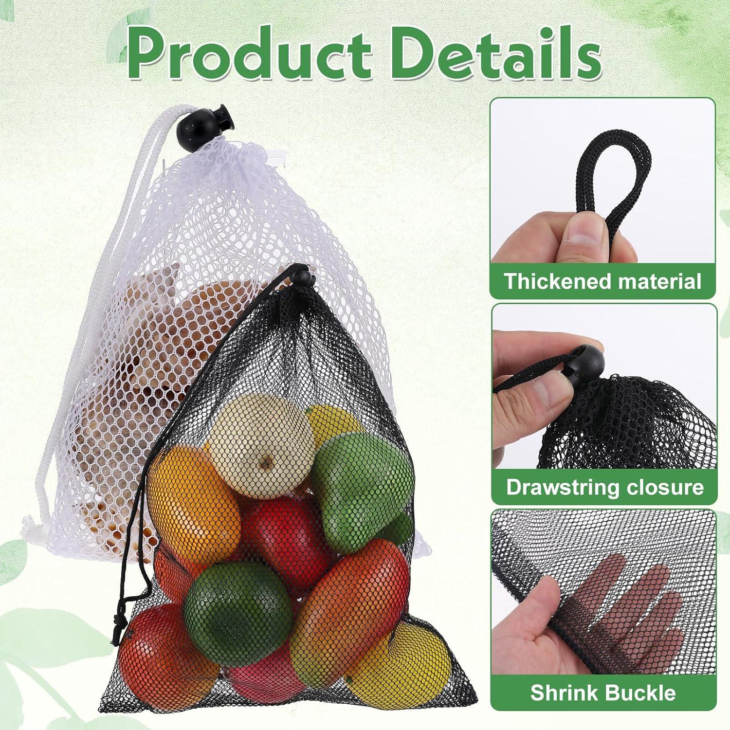 6 Bolsas de Malla con Cierre de Cordón LXUEJIE 20x15 cm