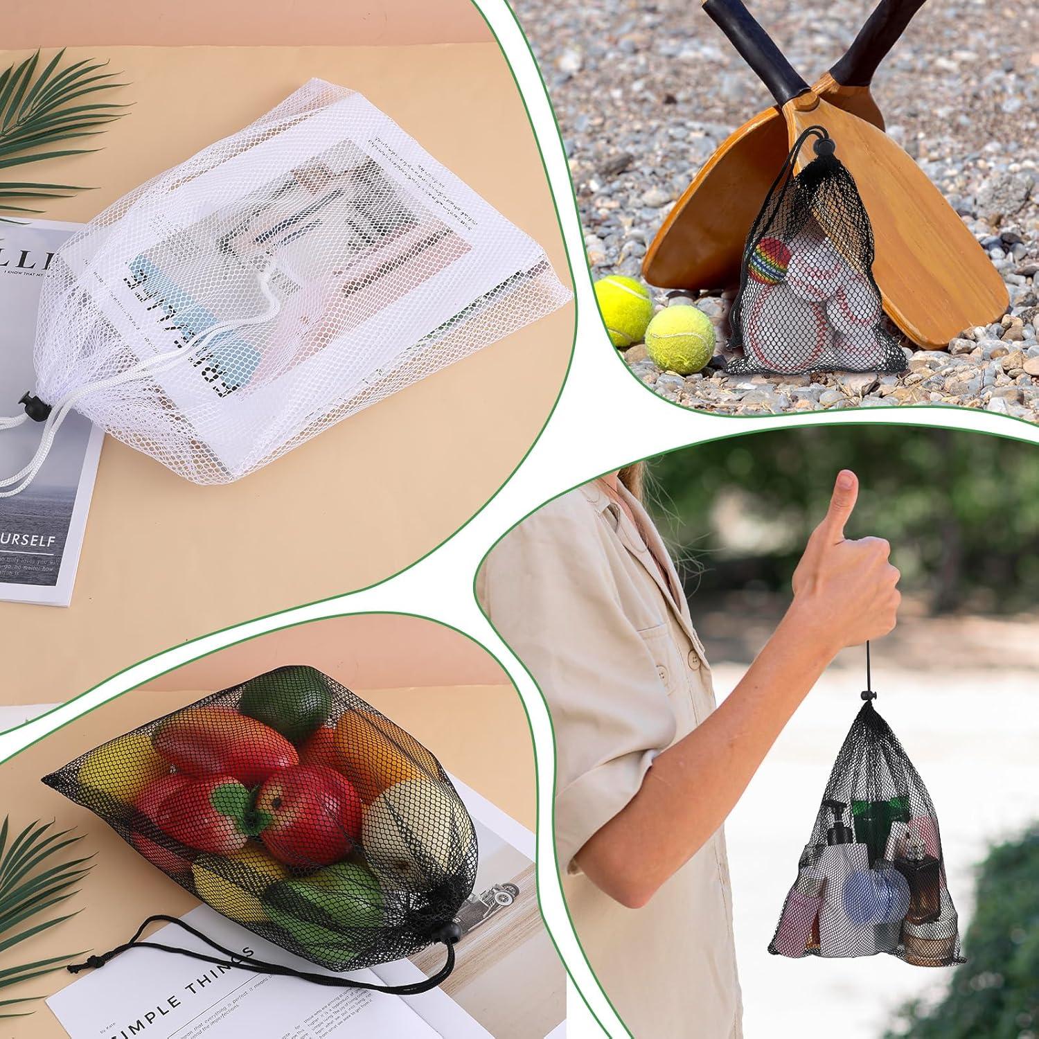 6 Bolsas de Malla con Cierre de Cordón LXUEJIE 20x15 cm