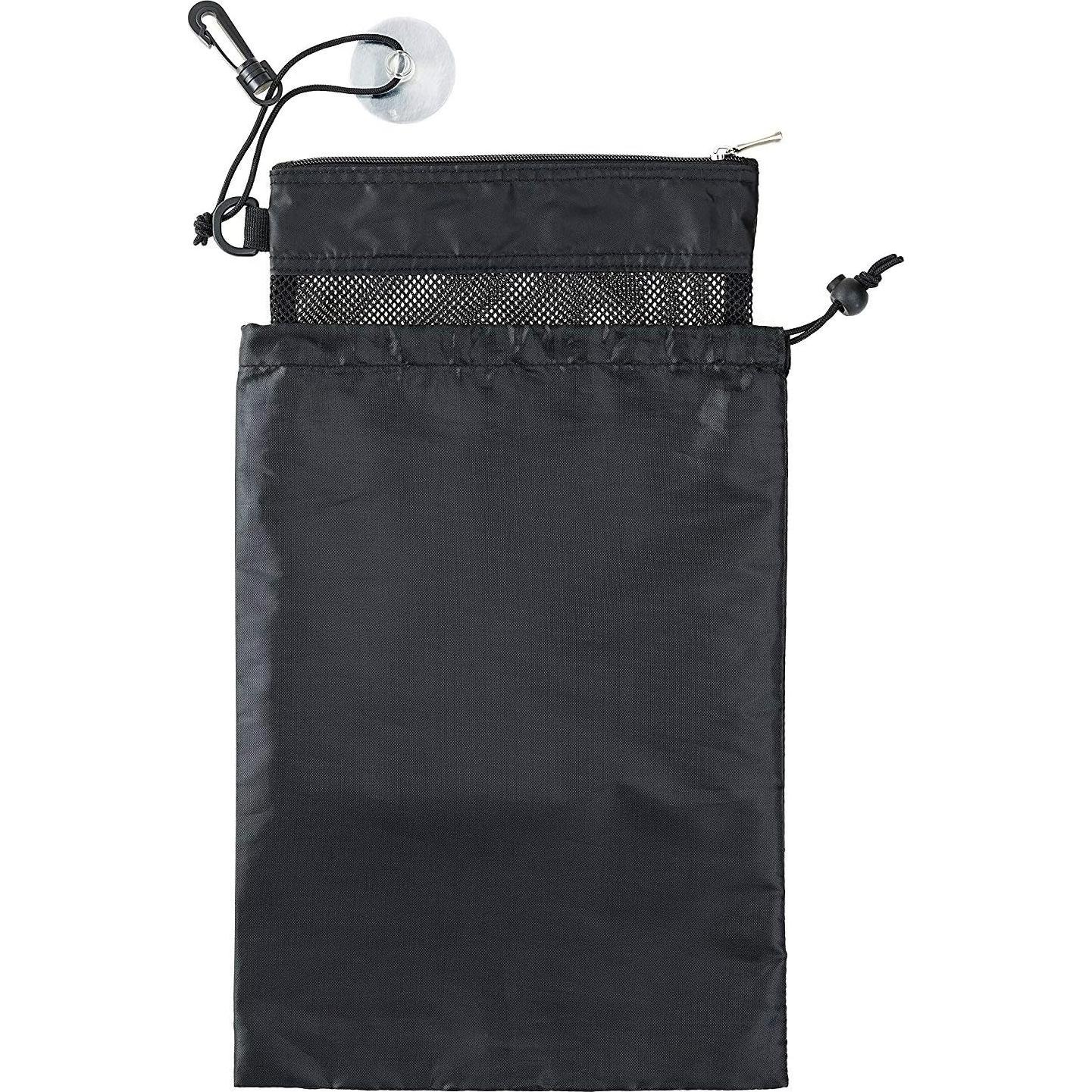 Bolsa de Ducha YUMA Negra, Organizador Compacto 30.48x22.86cm