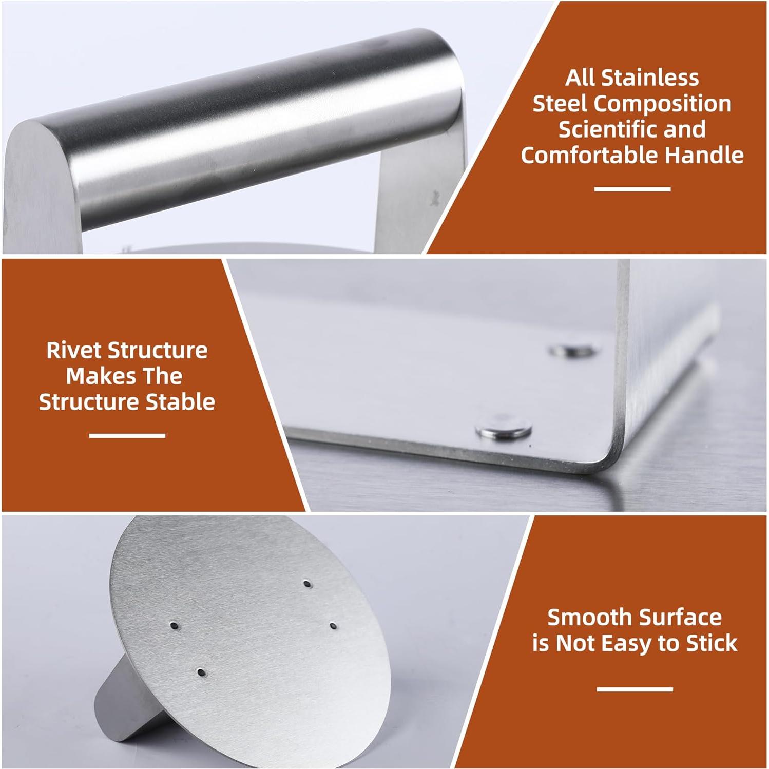 Prensa de Hamburguesas Vimbo Redonda Acero Inoxidable 15.7 cm