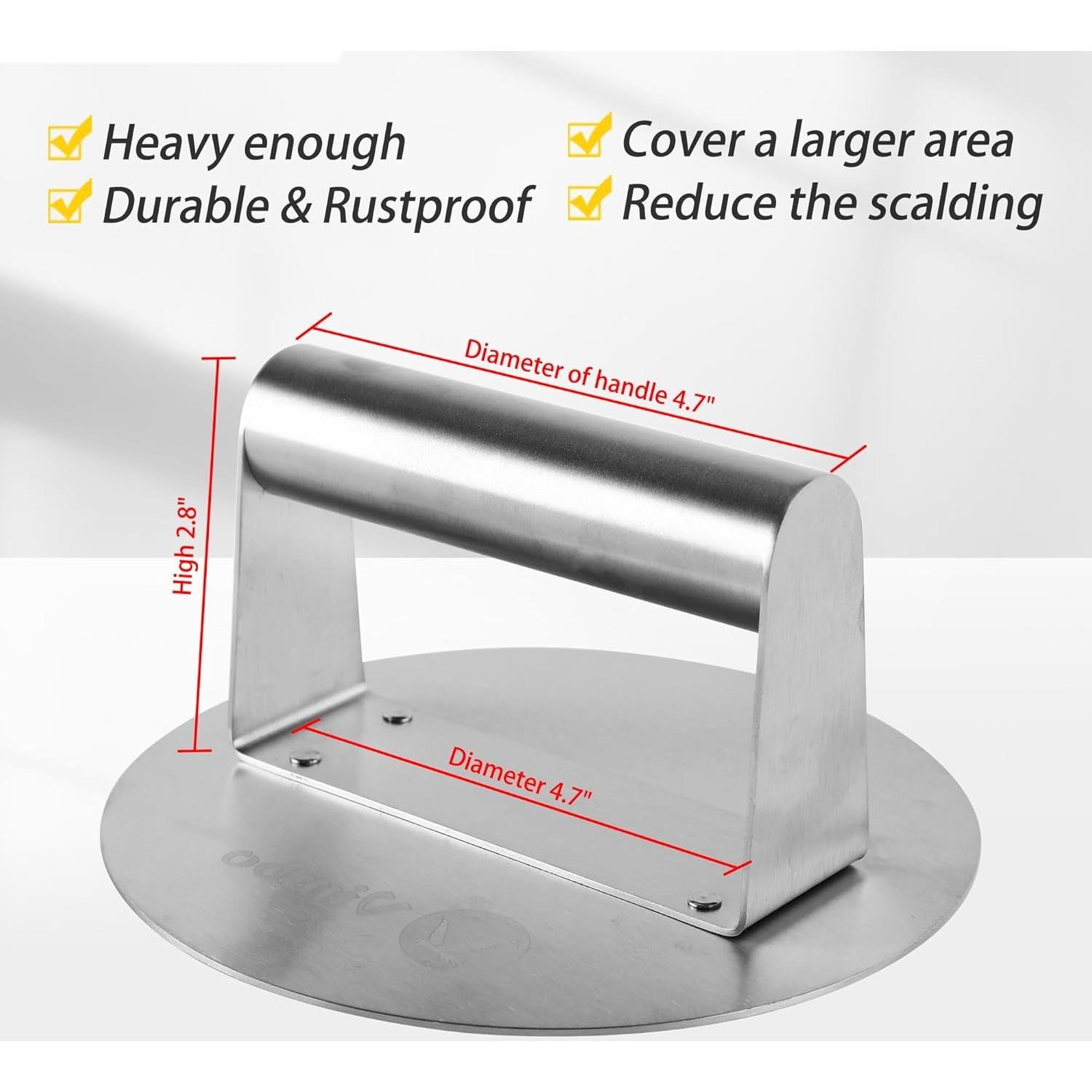 Prensa de Hamburguesas Vimbo Redonda Acero Inoxidable 15.7 cm
