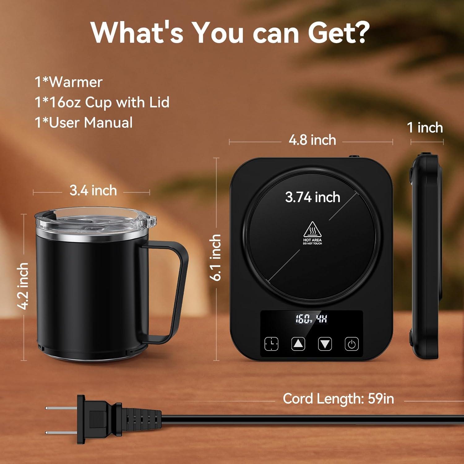 Calentador de Taza Eléctrico Mabahoo 16oz con Control de Temperatura