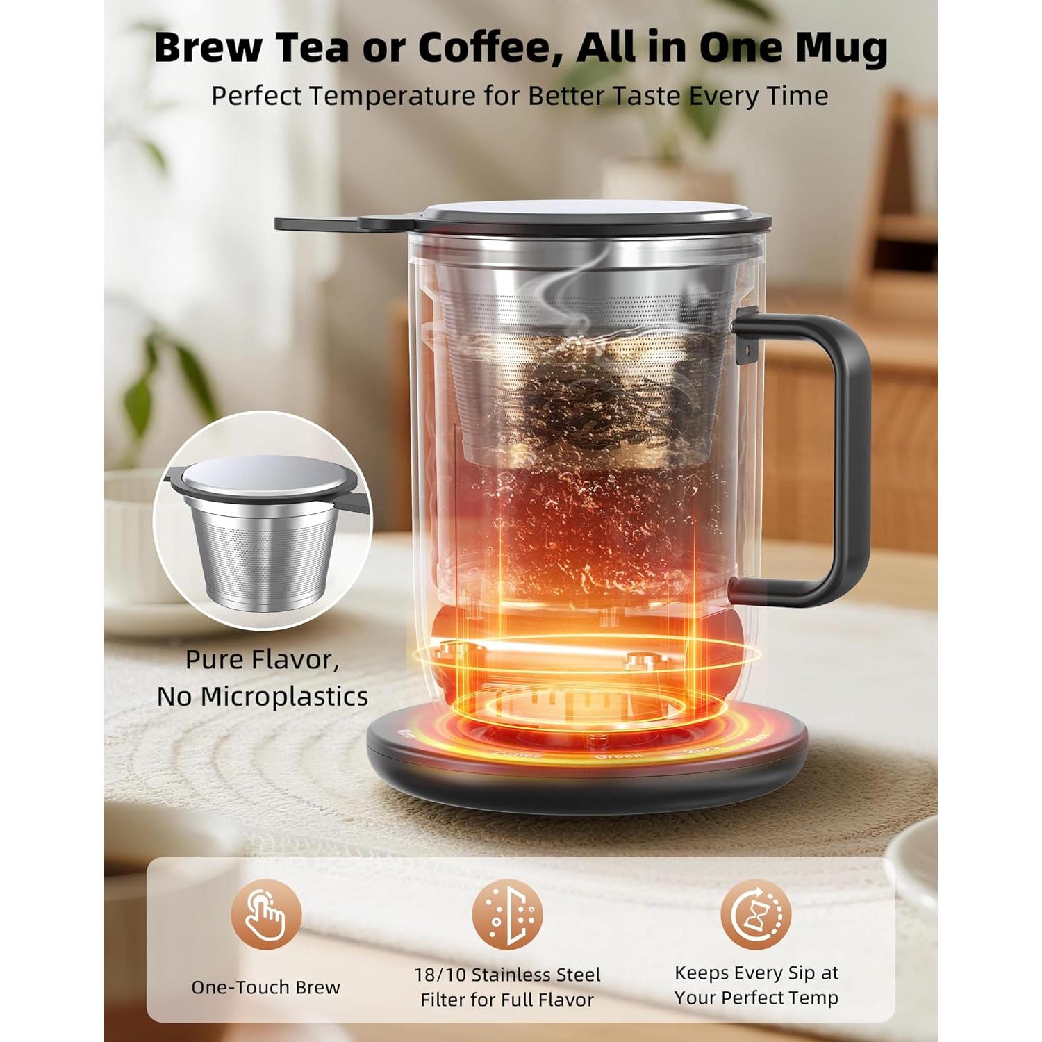 Taza calefaccionada inteligente Nuwave 16oz con control de temperatura
