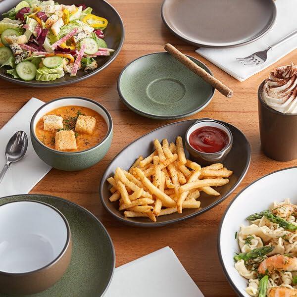 Taza de Cerámica Glownary Ember Verde Musgo 295 ml, 24 Unidades