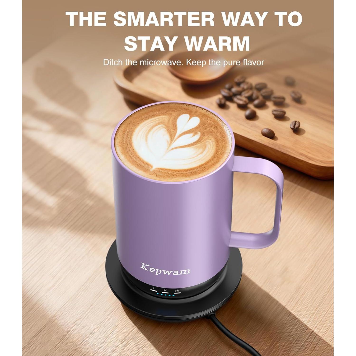 Taza de Café Autocalentable Kepwam T1 16oz Control Aplicación