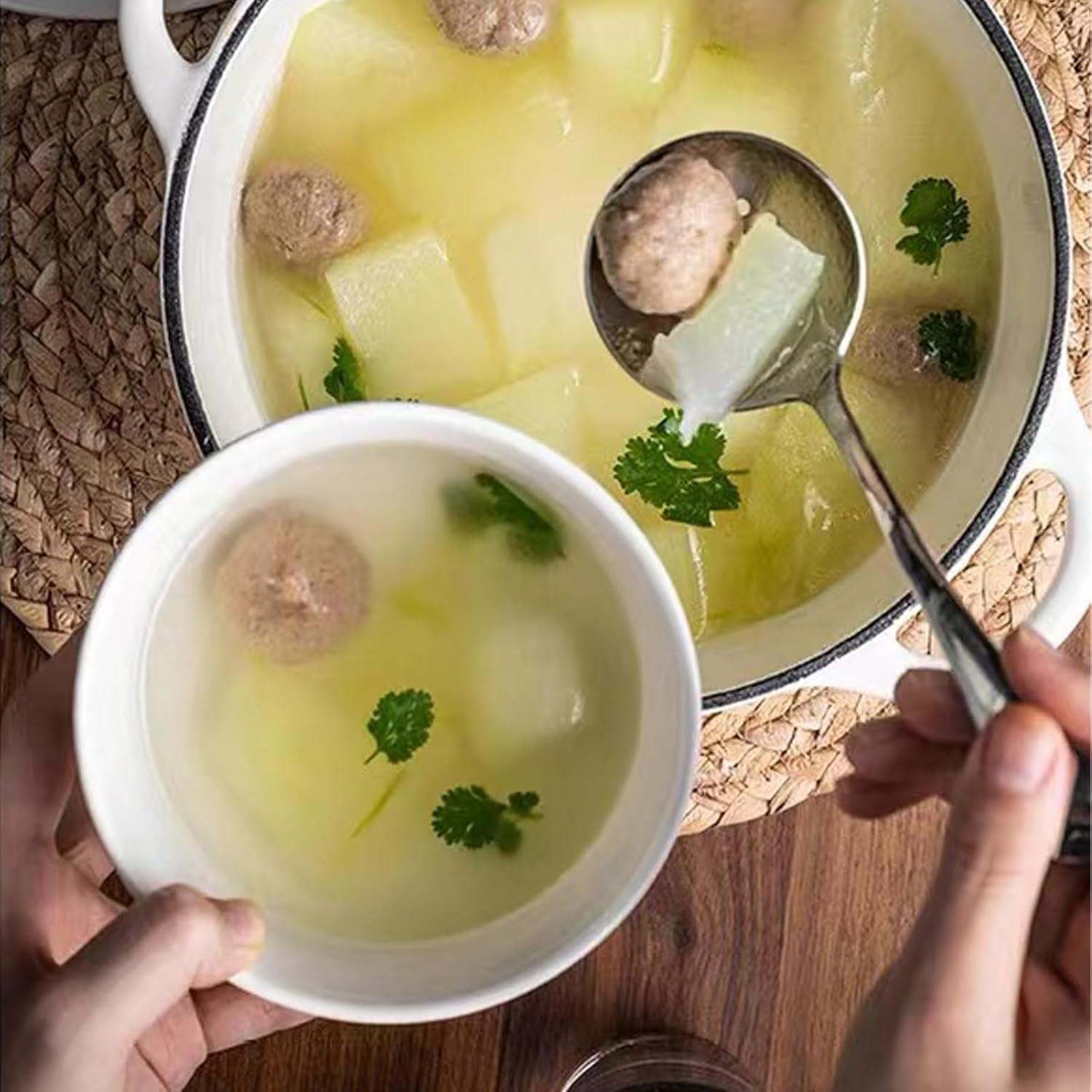 Cucharón Pequeño de Acero Inoxidable ZDFQly - Juego de 2, 20 cm