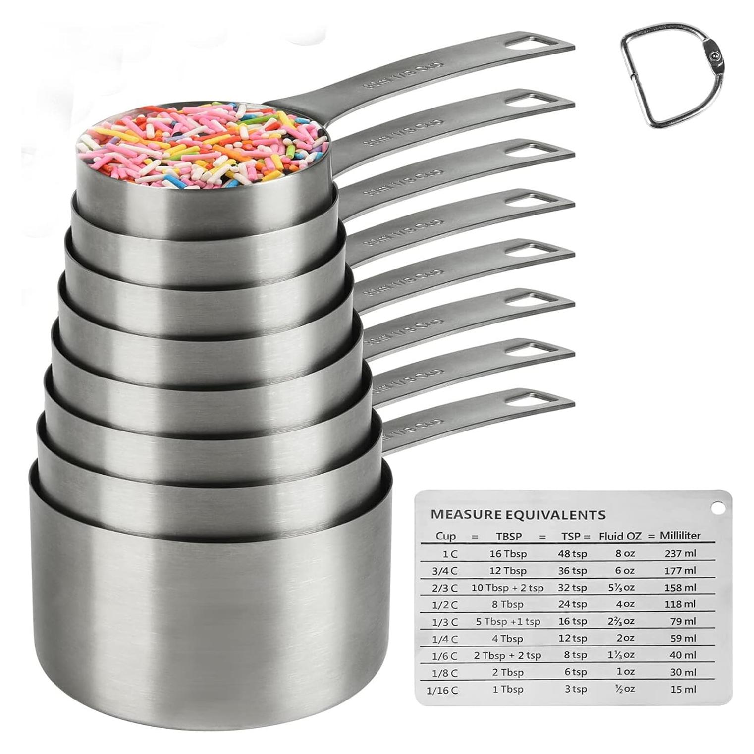 Juego de Tazas Medidoras Hotsyang Acero Inoxidable 8 Piezas