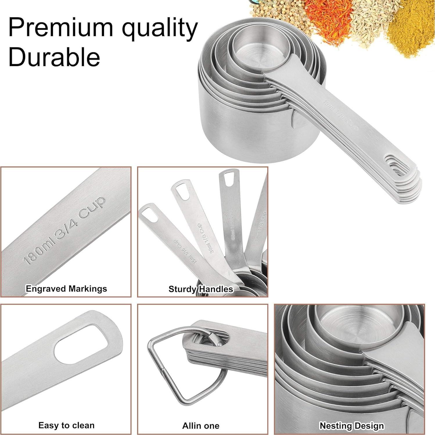 Juego de Tazas Medidoras Hotsyang Acero Inoxidable 8 Piezas