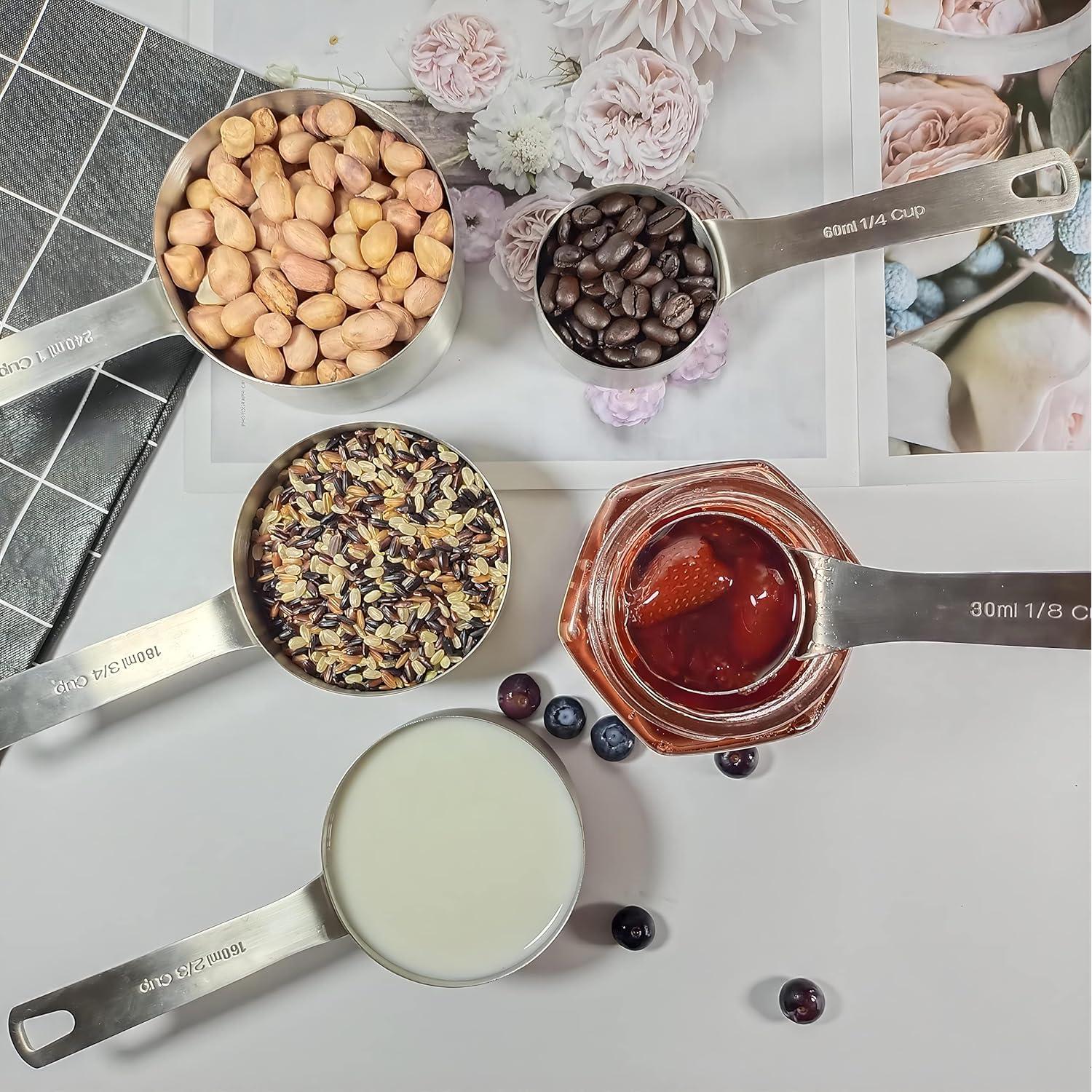 Juego de Tazas Medidoras Hotsyang Acero Inoxidable 8 Piezas