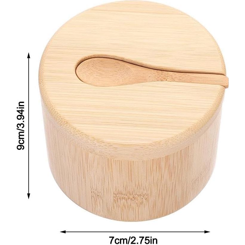 Caja de Almacenamiento de Sal Gofidin 10 Onzas Madera Redonda