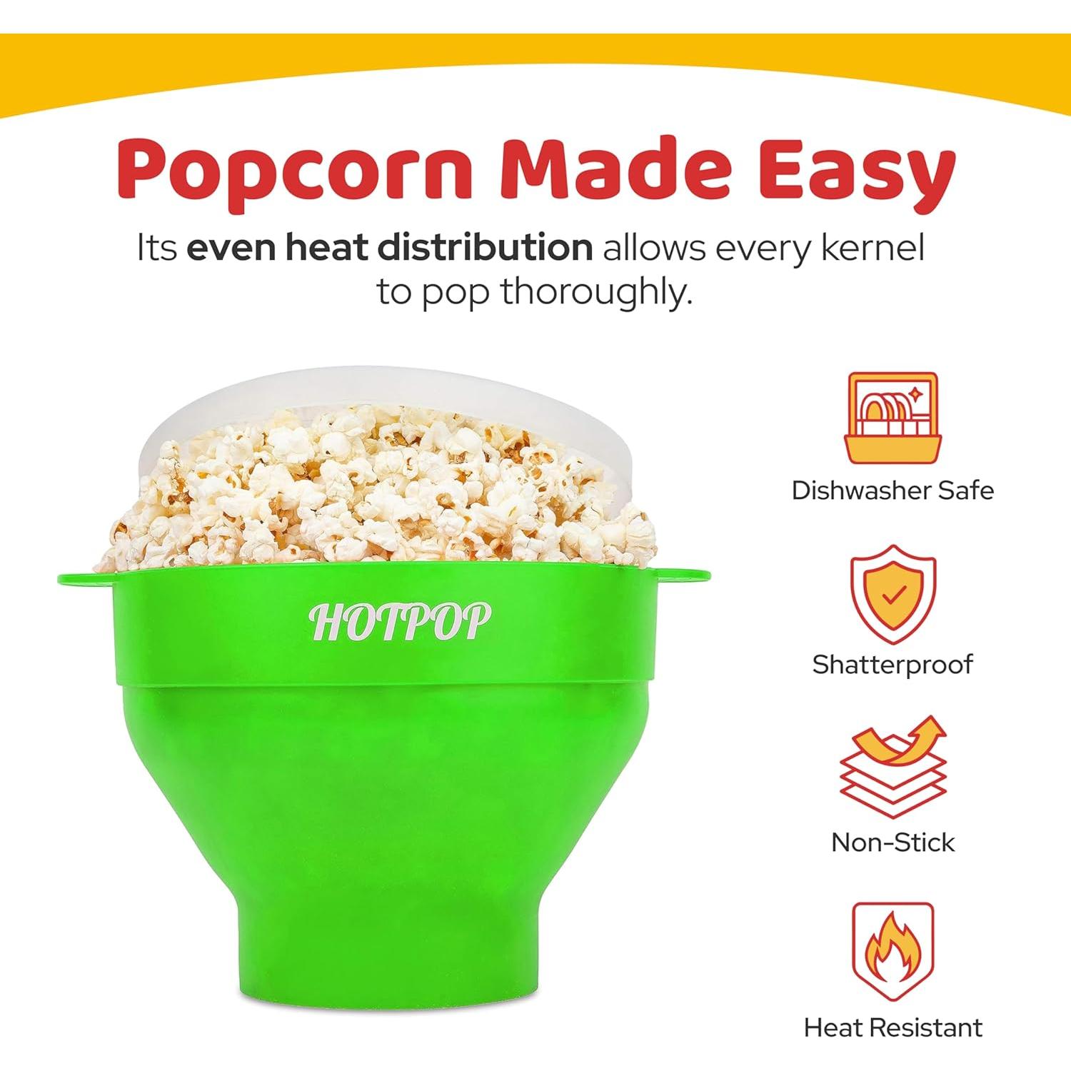 Hacedor de Palomitas de Silicona Hotpop Verde 15 Tazas Colapsable
