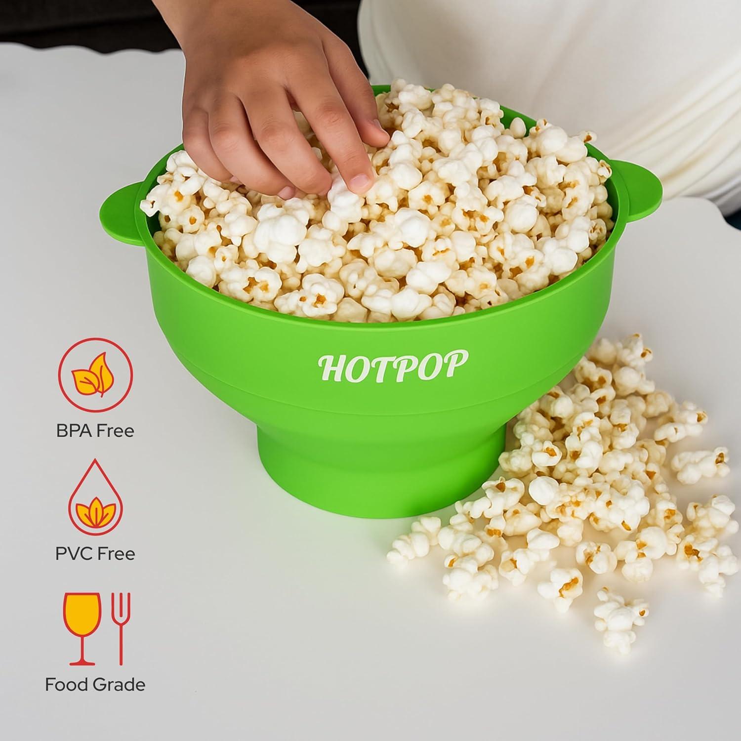 Hacedor de Palomitas de Silicona Hotpop Verde 15 Tazas Colapsable