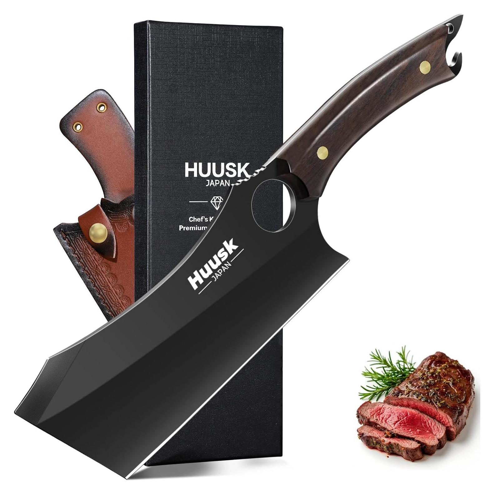 Cuchillo Cleaver Huusk 17 cm Acero Inoxidable con Funda