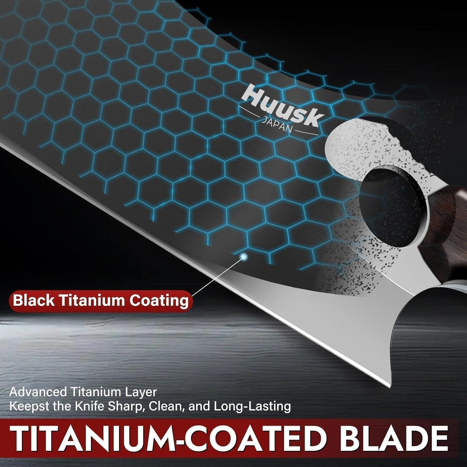 Cuchillo Cleaver Huusk 17 cm Acero Inoxidable con Funda