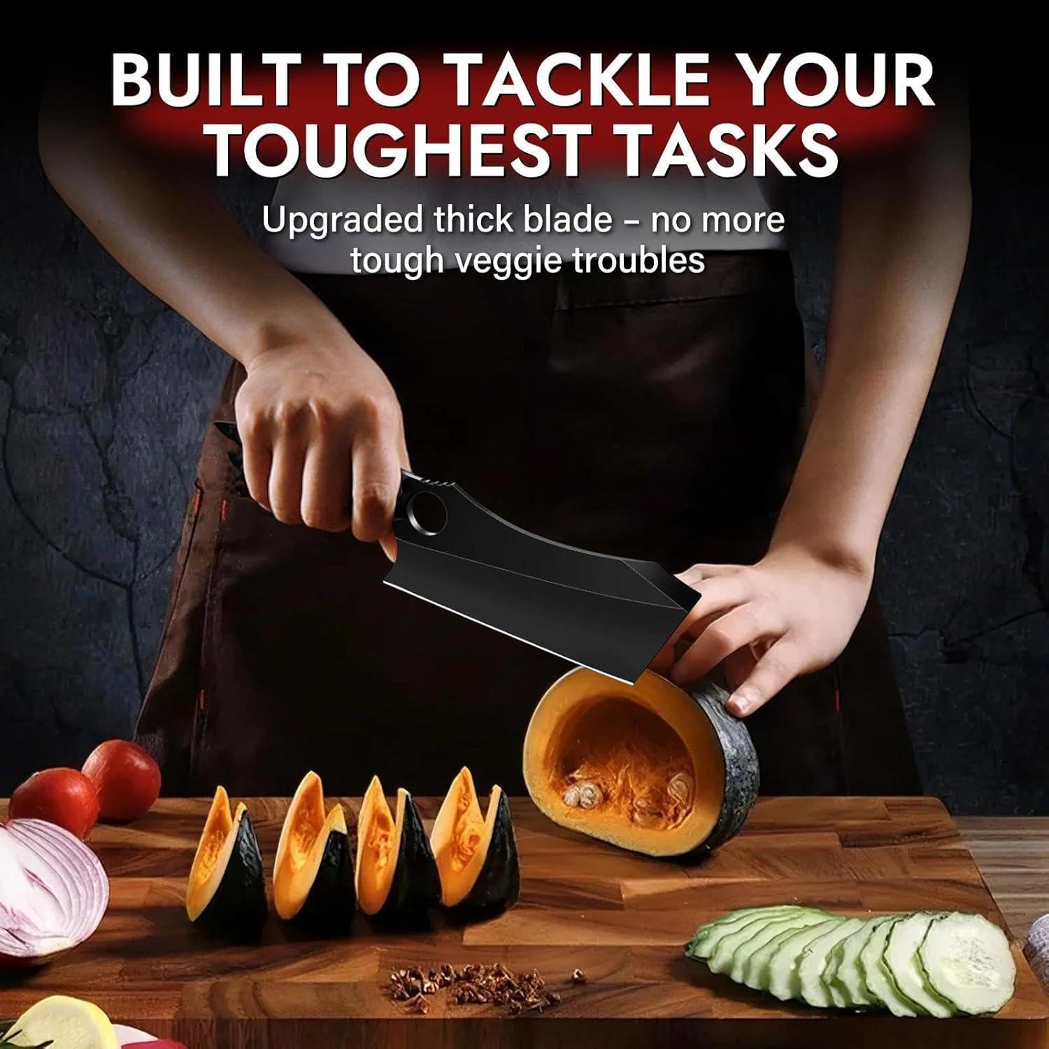 Cuchillo Cleaver Huusk 17 cm Acero Inoxidable con Funda