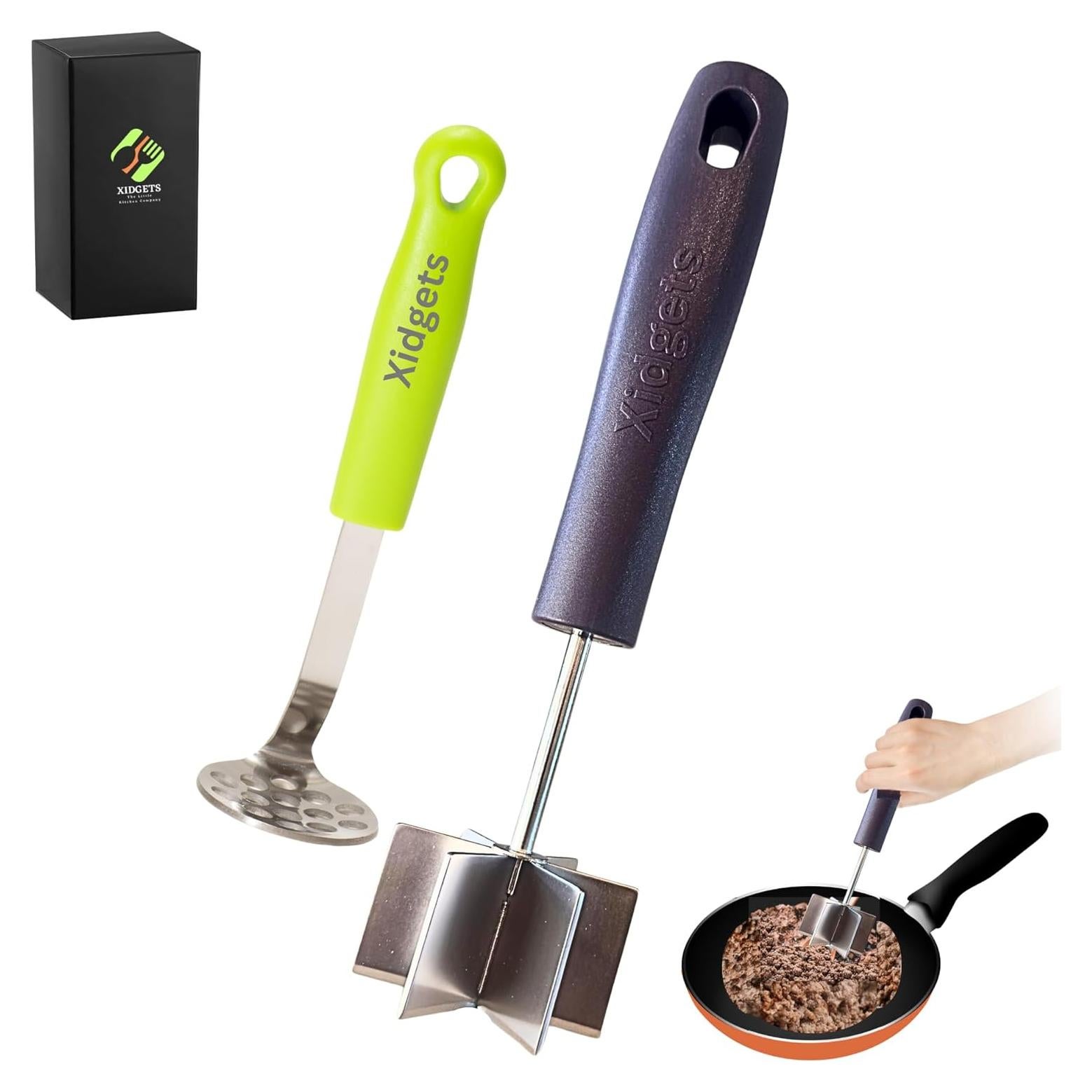 Juego de 2 Machacadores de Carne y Aguacate Xidgets - Acero Inoxidable