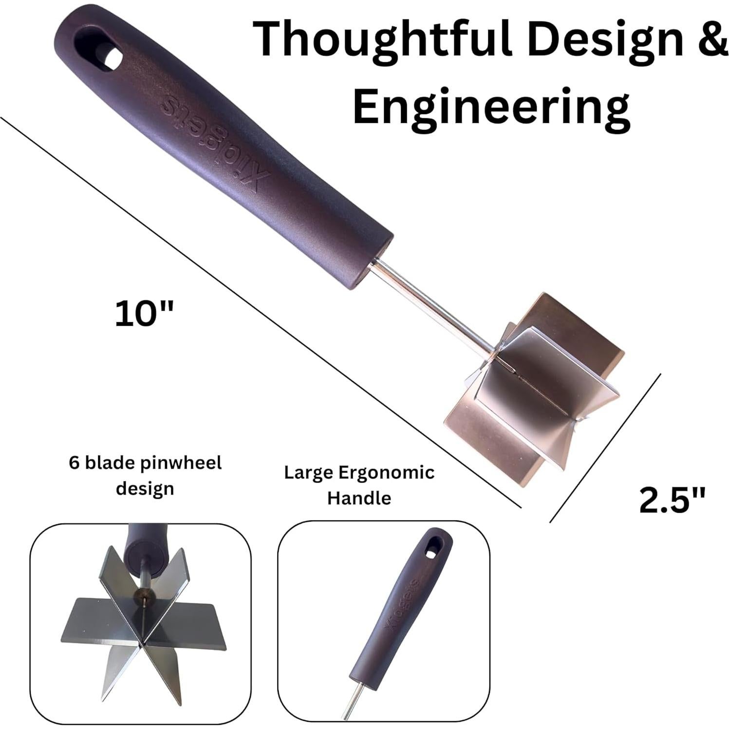 Juego de 2 Machacadores de Carne y Aguacate Xidgets - Acero Inoxidable