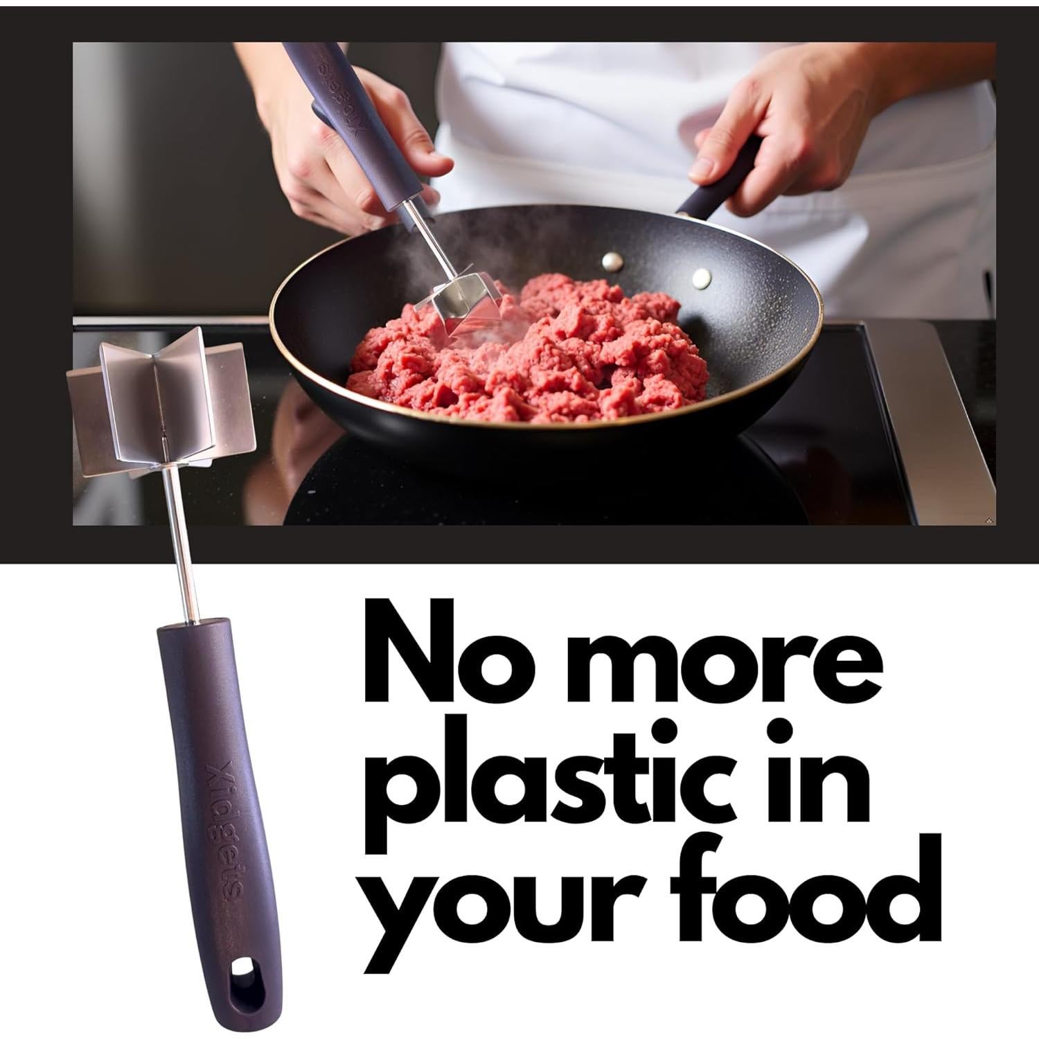 Juego de 2 Machacadores de Carne y Aguacate Xidgets - Acero Inoxidable