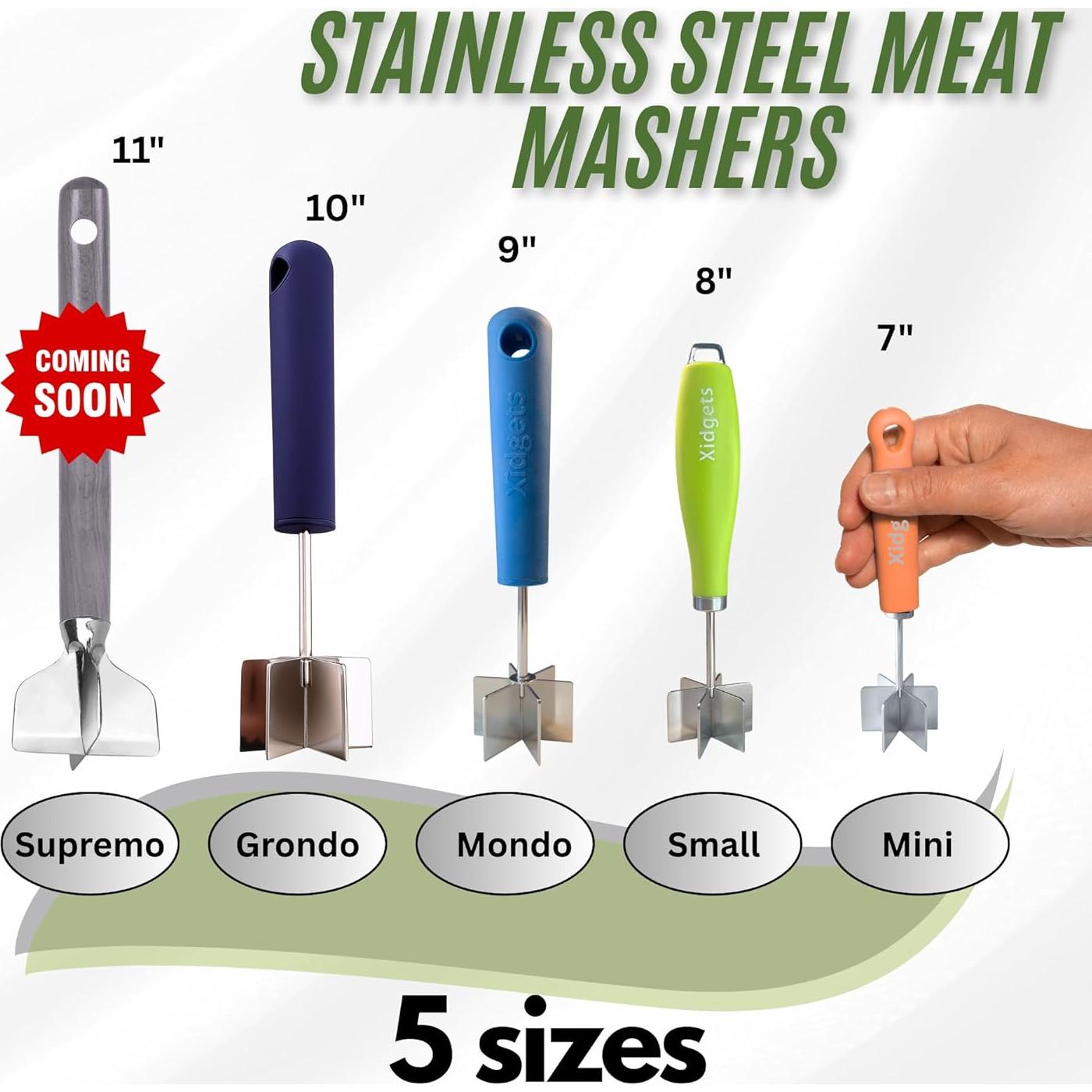 Juego de 2 Machacadores de Carne y Aguacate Xidgets - Acero Inoxidable