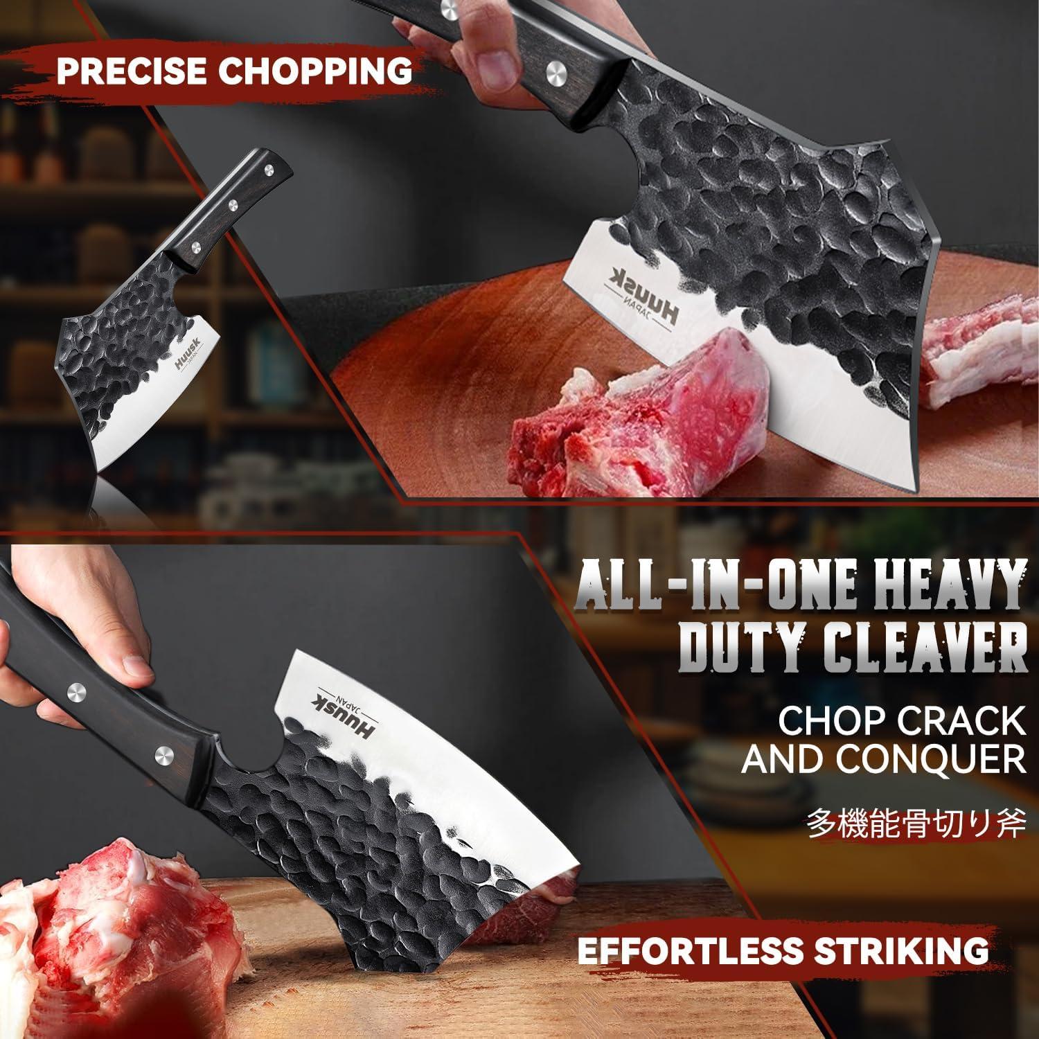 Cuchillo de Carnicería Huusk Hacha de Cocina 34cm Acero Carbono